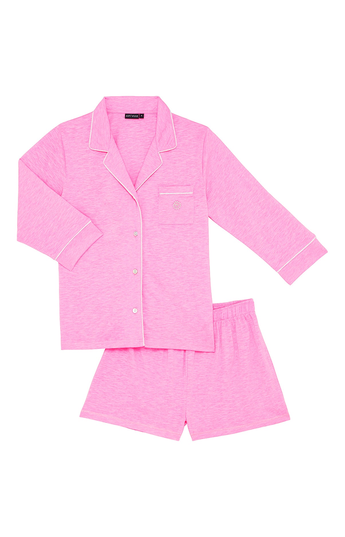 arthur-pyjama-court-boutonn-coton-bio-rose image 3