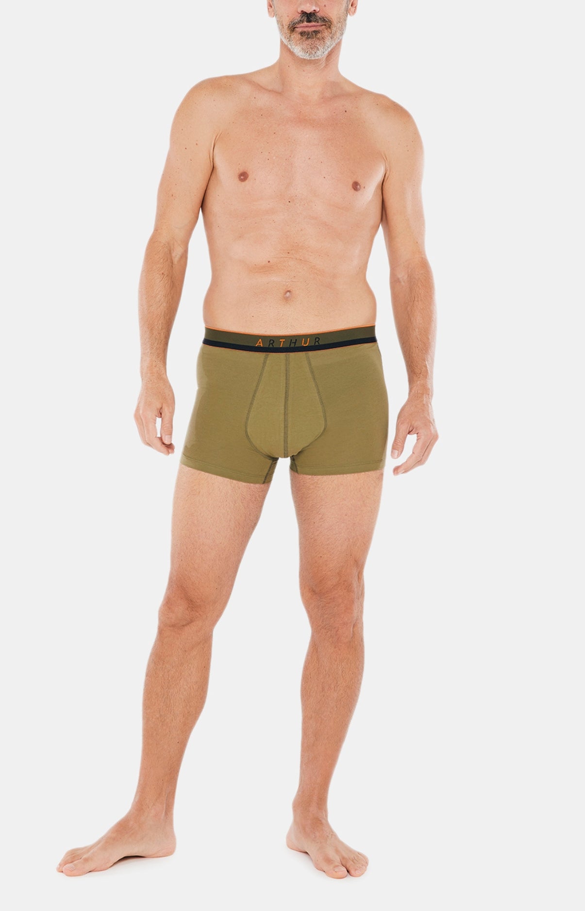 arthur-bob-boxer-slipp-coton-bio-homme-kaki image 1