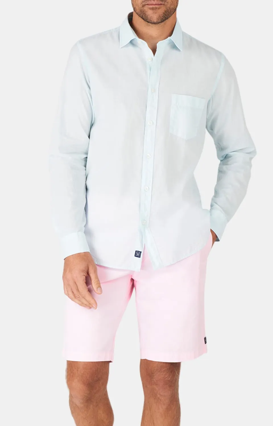arthur-bob-voile-coton-chemise-homme-ciel-manches-longues image 1