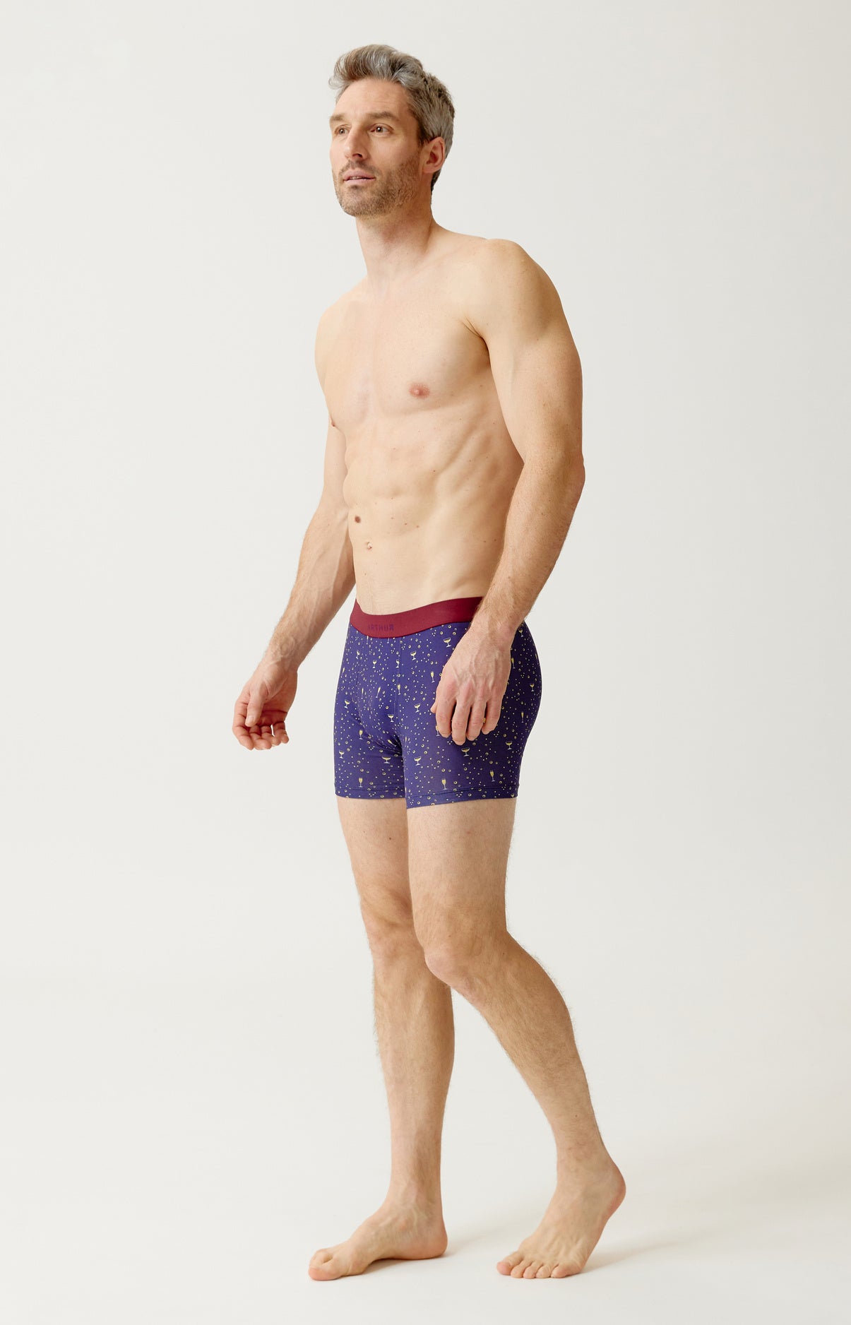 arthur-bob-champagne-boxer-marine-coton-bio image 4