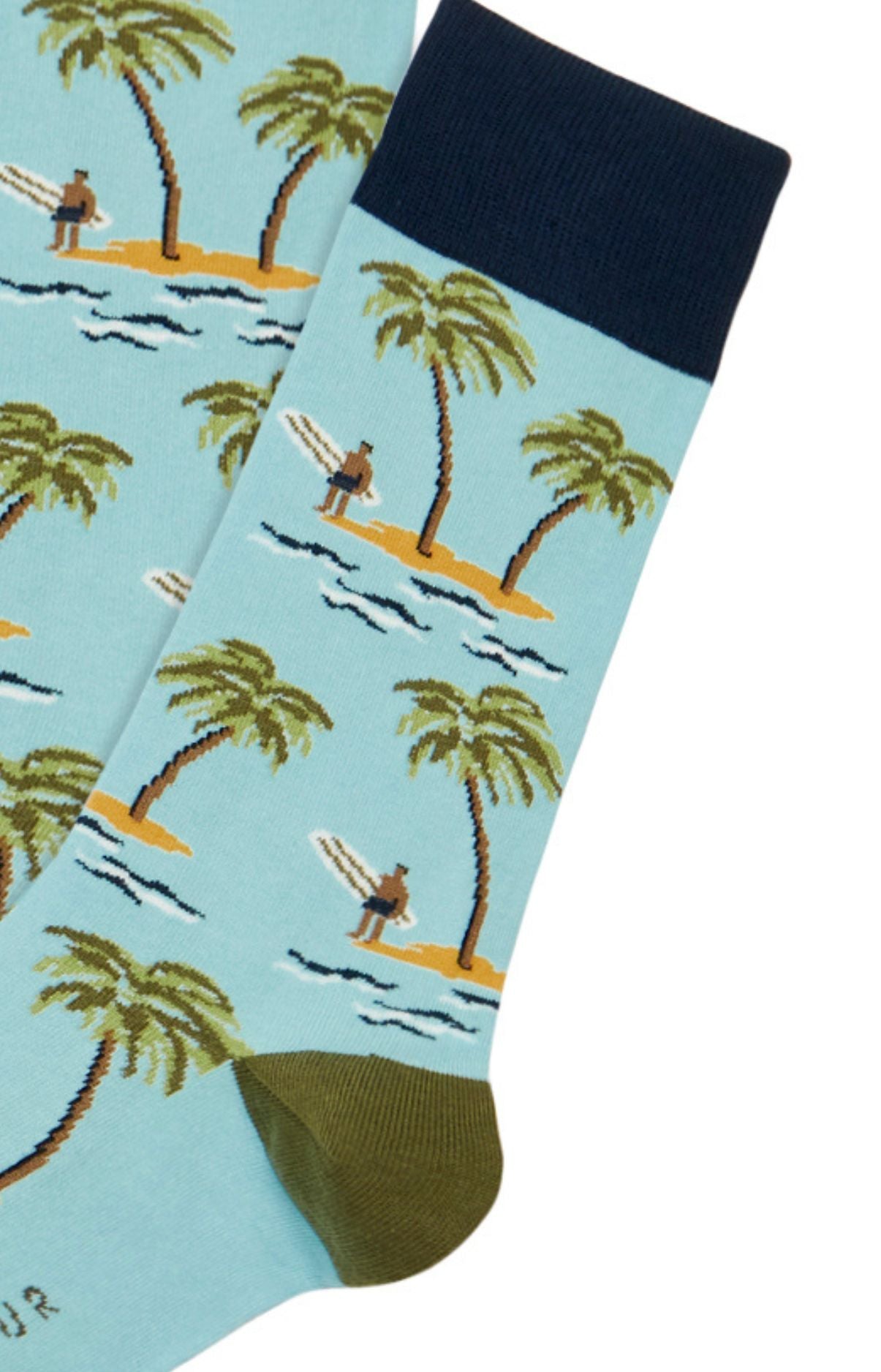 arthur-bob-california-chaussettes-coton-ciel-40-46-mi-hautes image 2