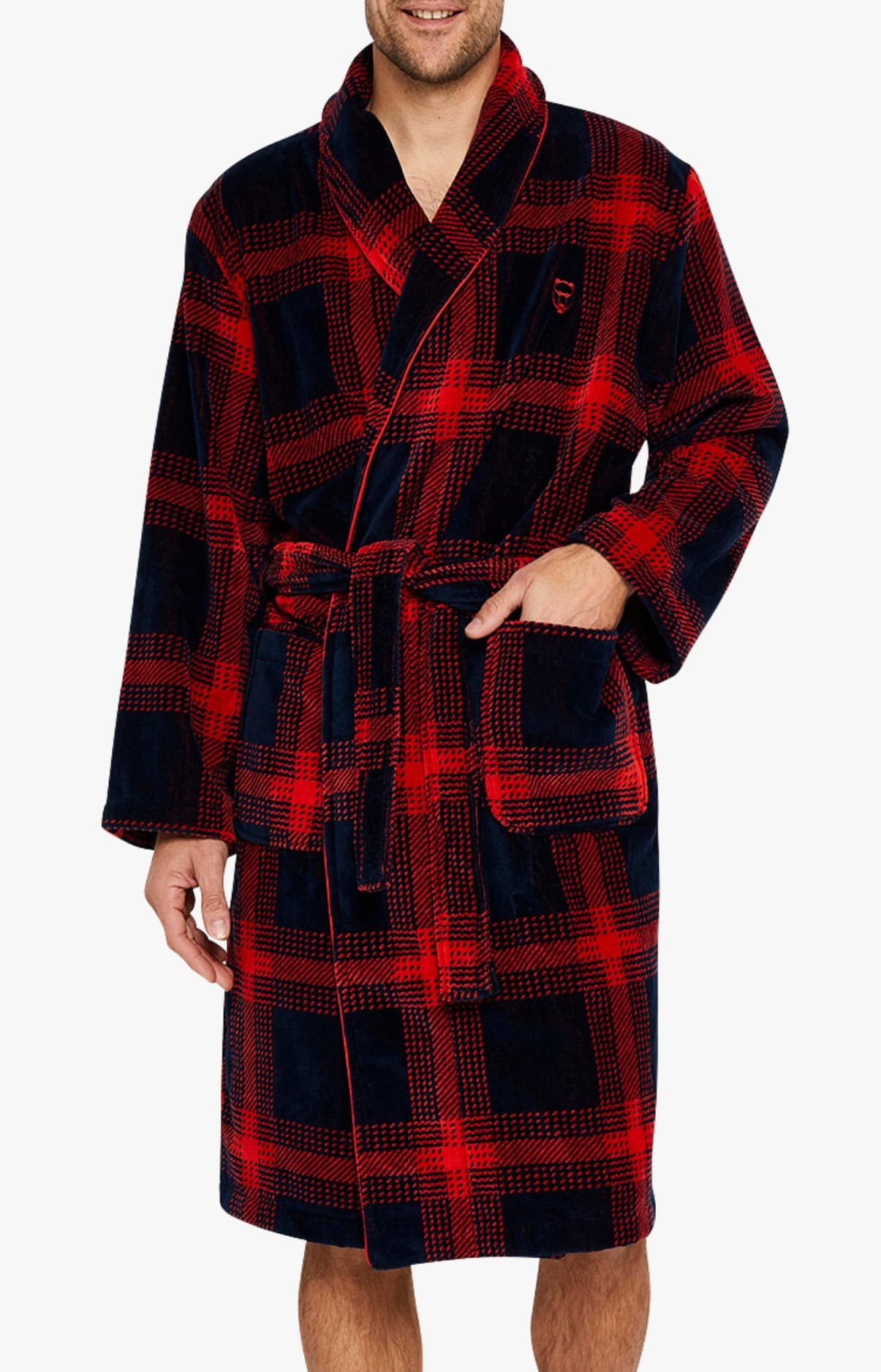arthur-bob-on-fire-peignoir-homme-rouge-velours-coton image 4