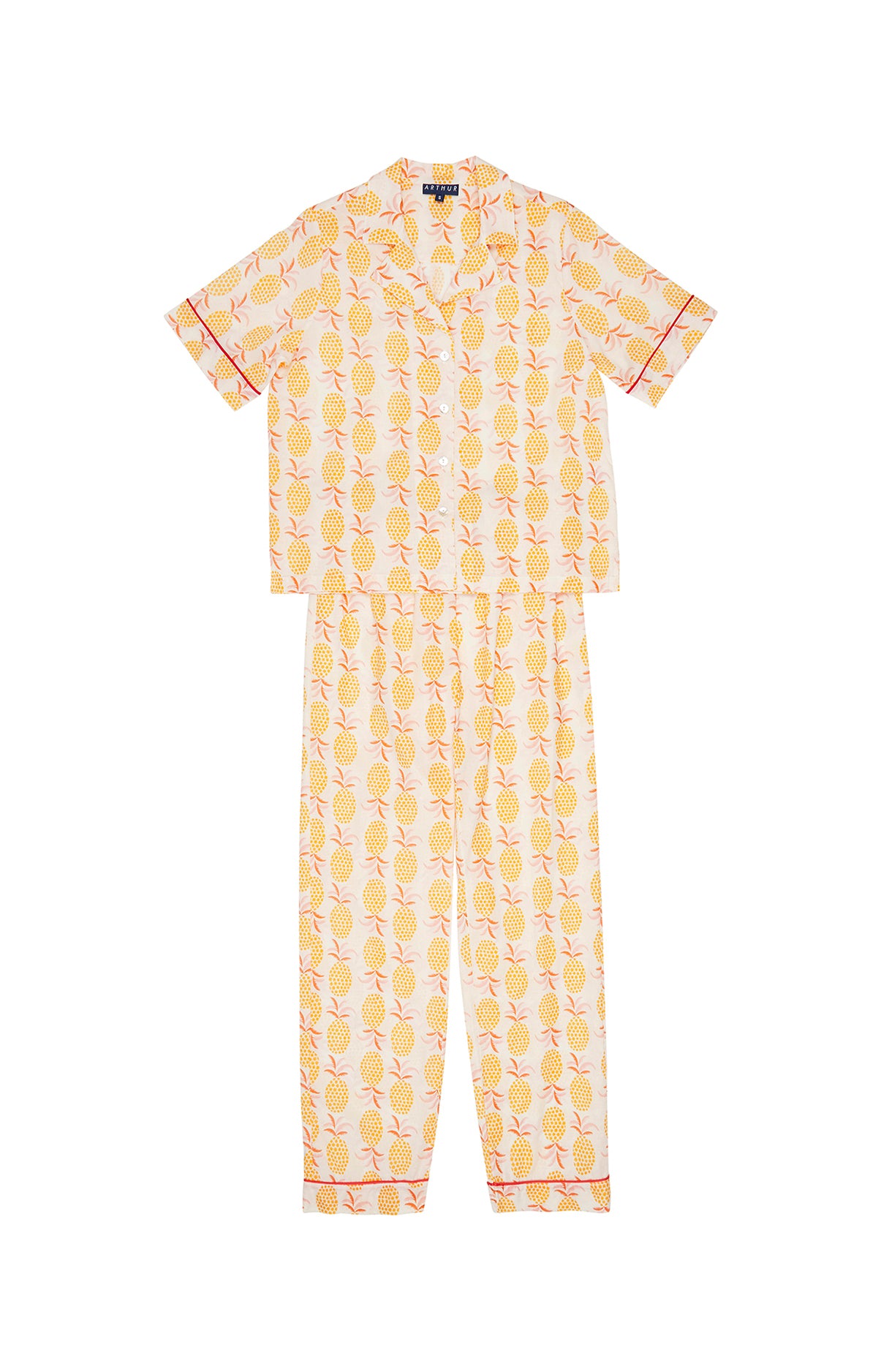 arthur-bob-pyjama-boutonn-ananas-pyjama-femme-jaune image 4