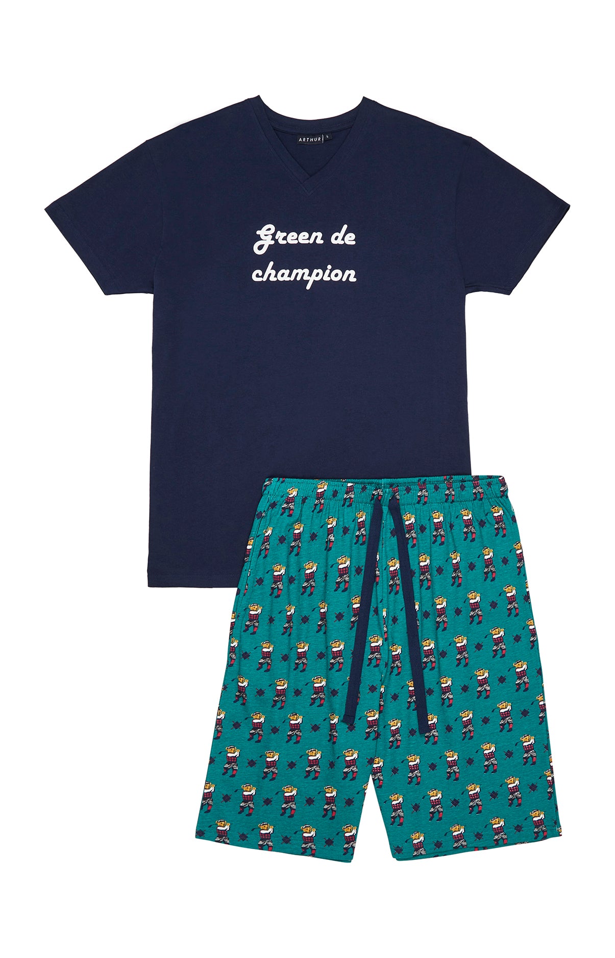 arthur-bob-ted-wood-pyjashort-sapin-jersey-coton image 3