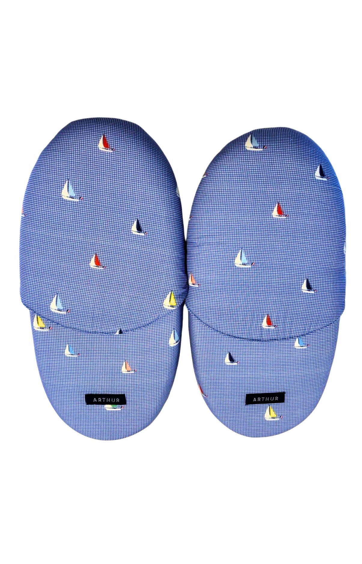 arthur-bob-boat-pantoufles-homme-ciel-coton-bio image 2