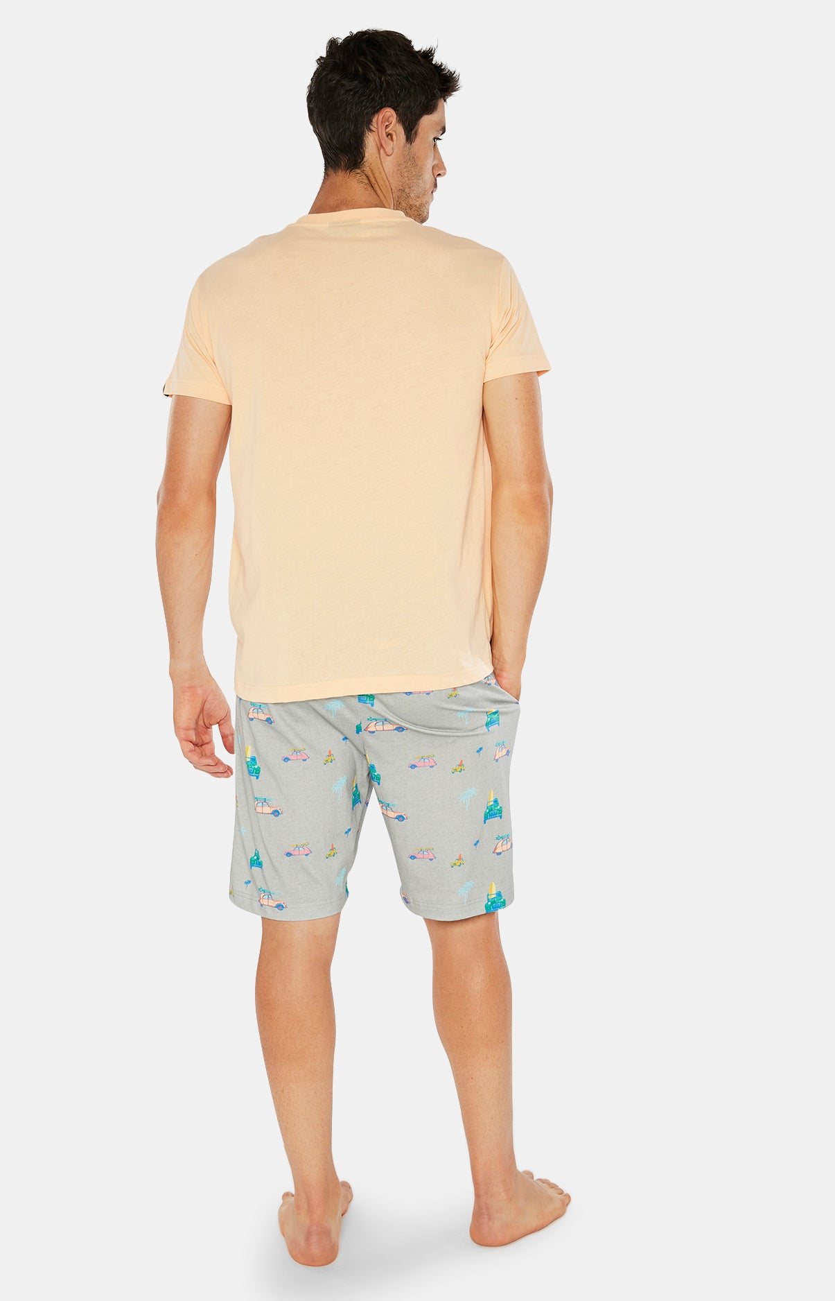 arthur-bob-pyjashort-2cv-gris-orange-homme-coton-bio image 4
