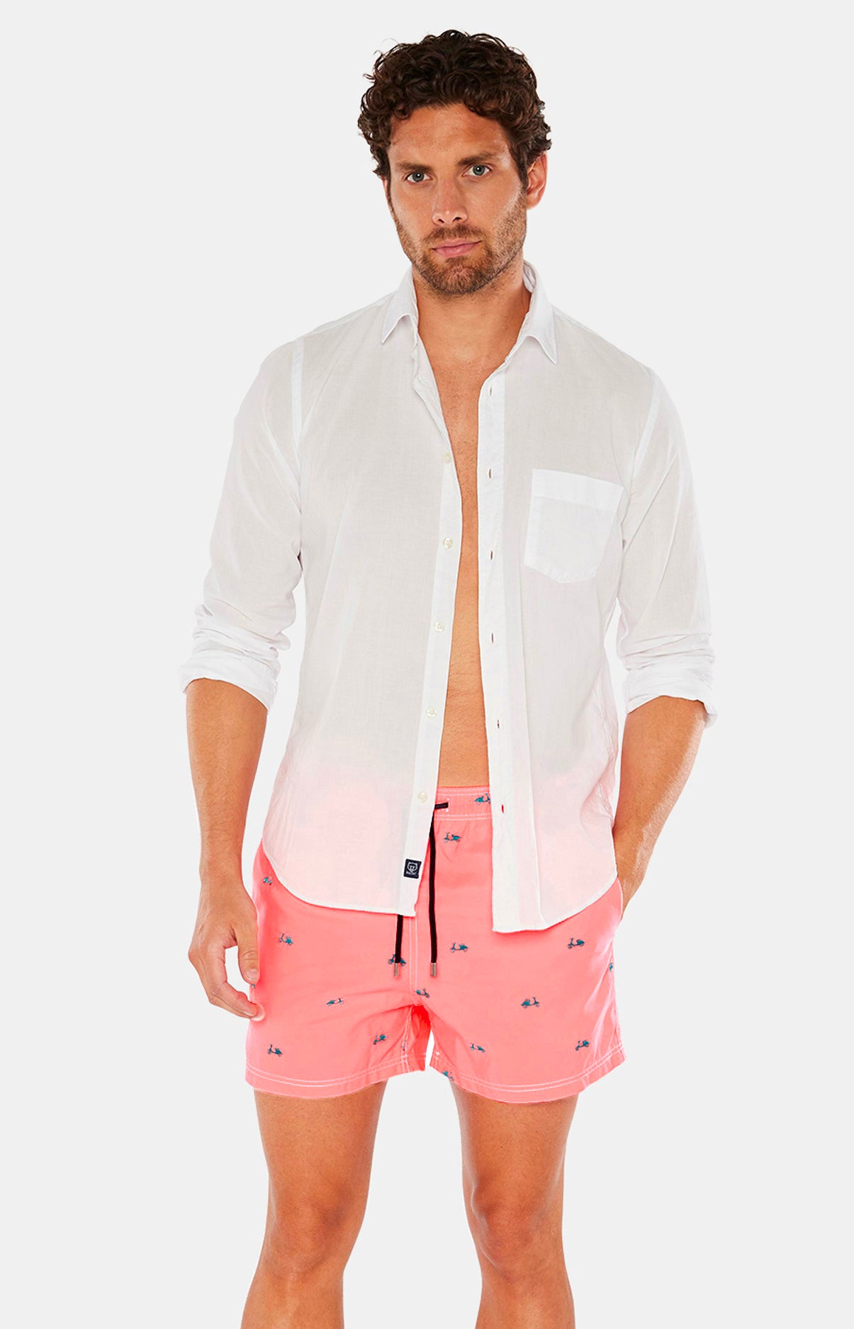 arthur-scooter-short-de-bain-homme-rose-brod-recycl image 2