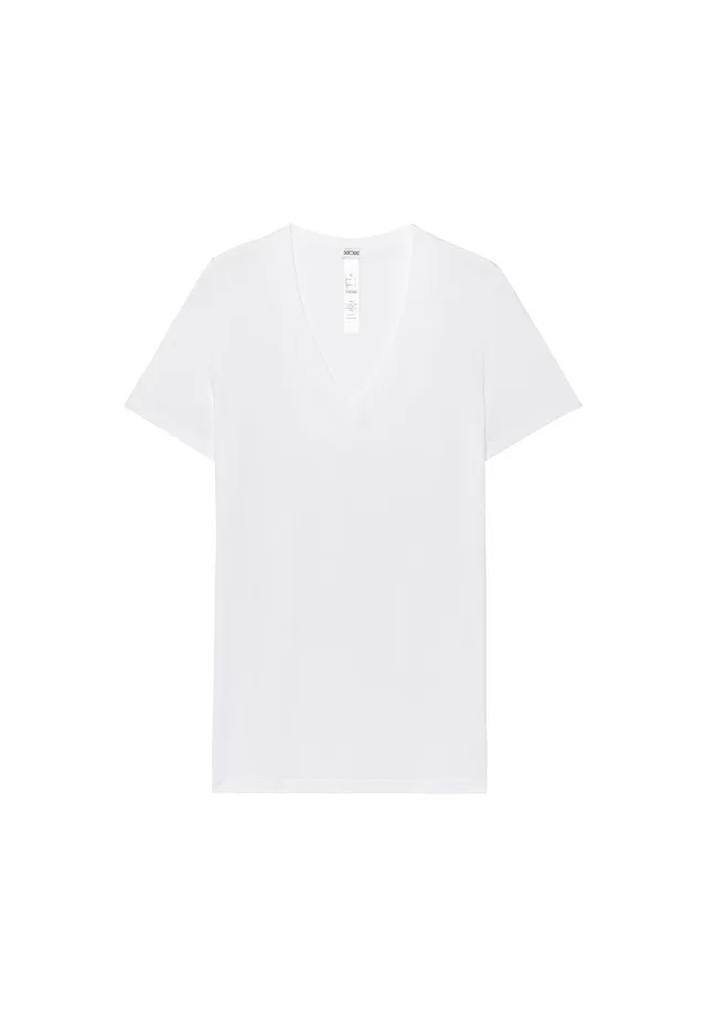 hom-supreme-cotton-t-shirt-col-v-blanc image 1