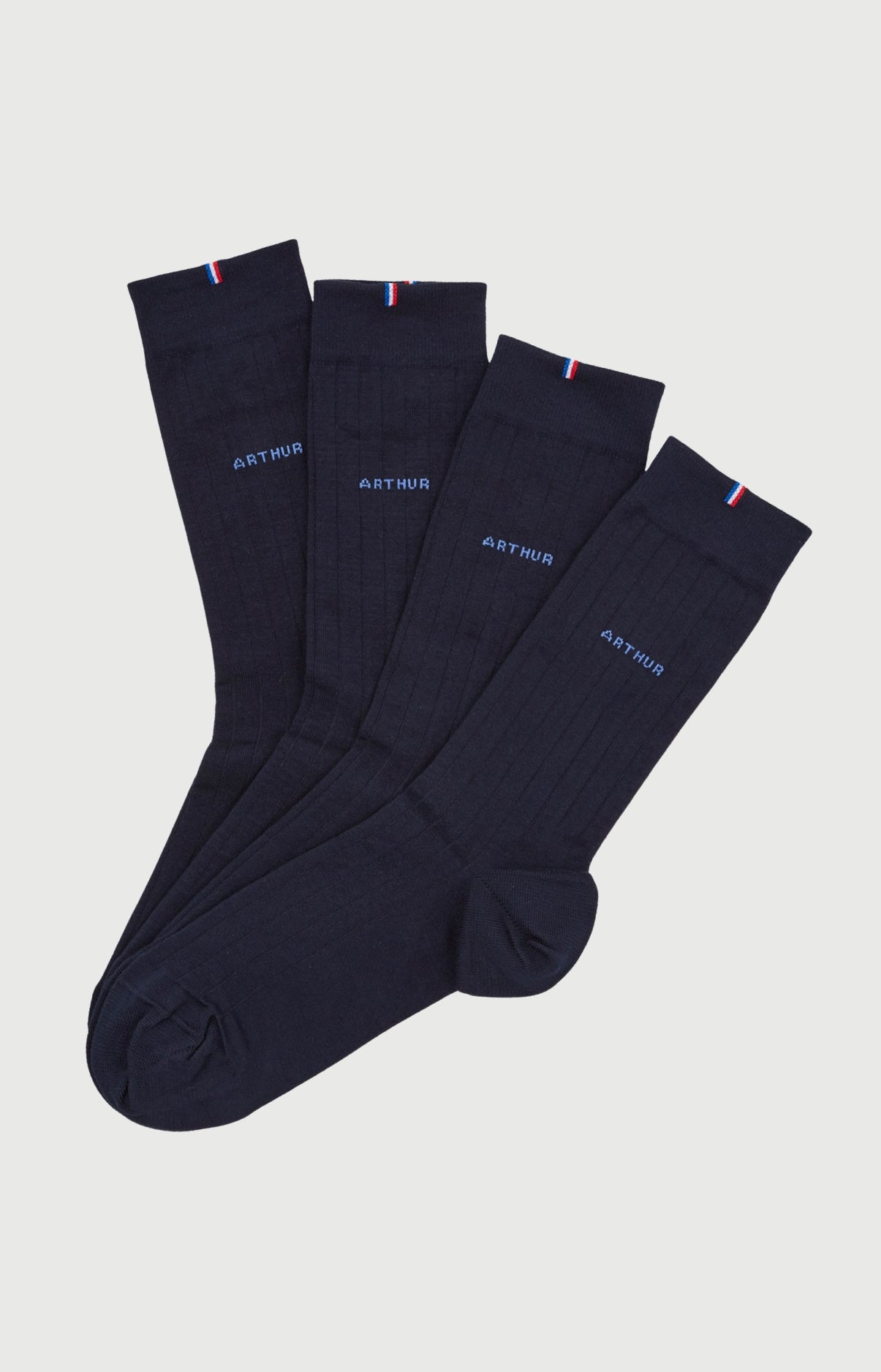 arthur-bob-pack-2-chaussettes-bambou-marine-39-45 image 1