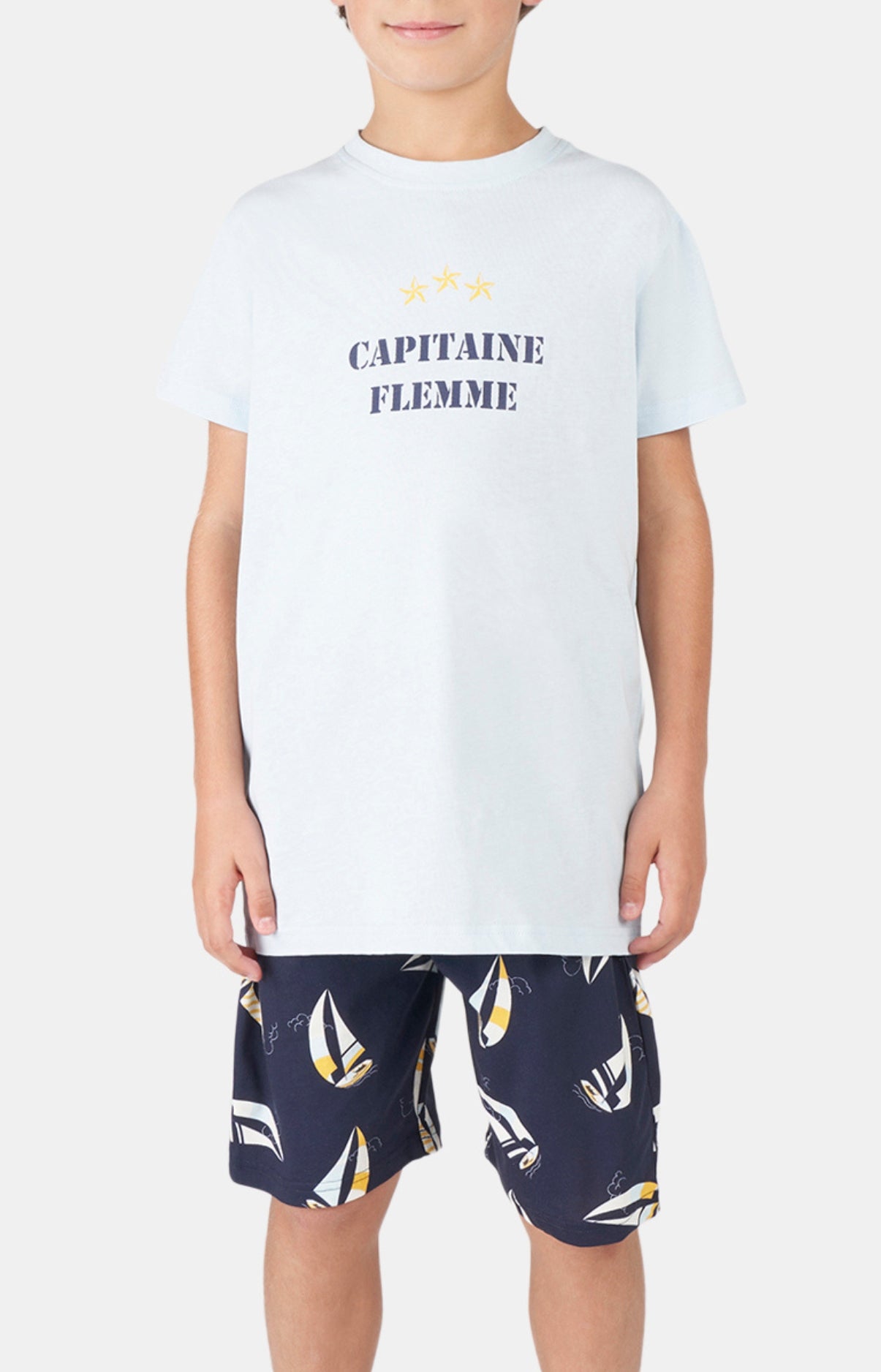 arthur-bob-capitaine-flemme-pyjashort-azur-coton-bio image 1