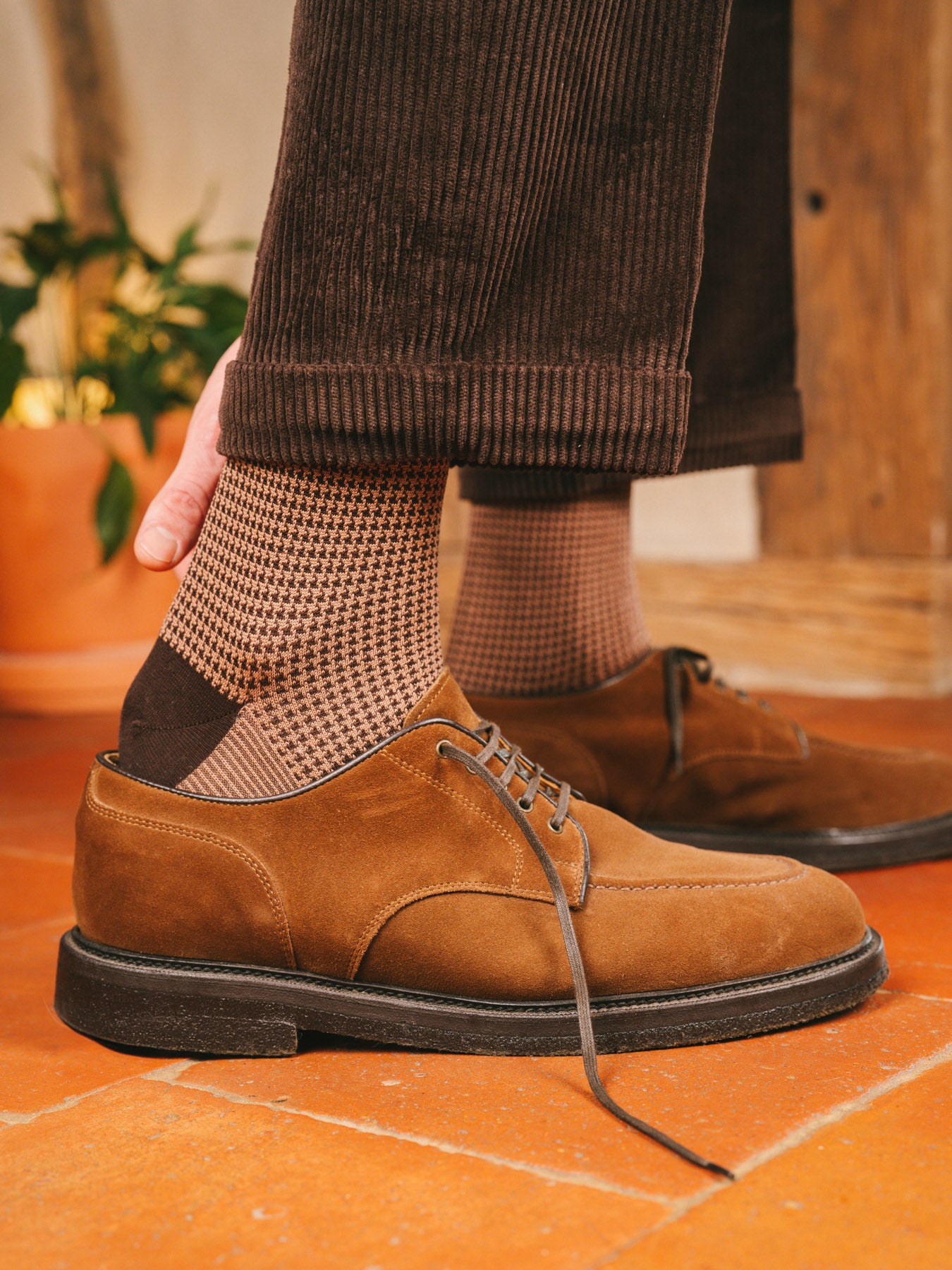 p-trone-pied-de-poule-chaussettes-homme-fil-d-cosse image 6