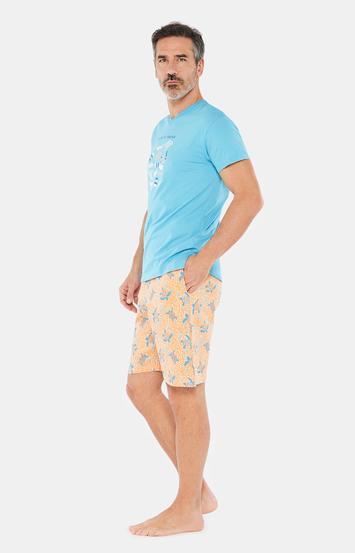 arthur-bob-tortue-pyjashort-coton-orange image 2