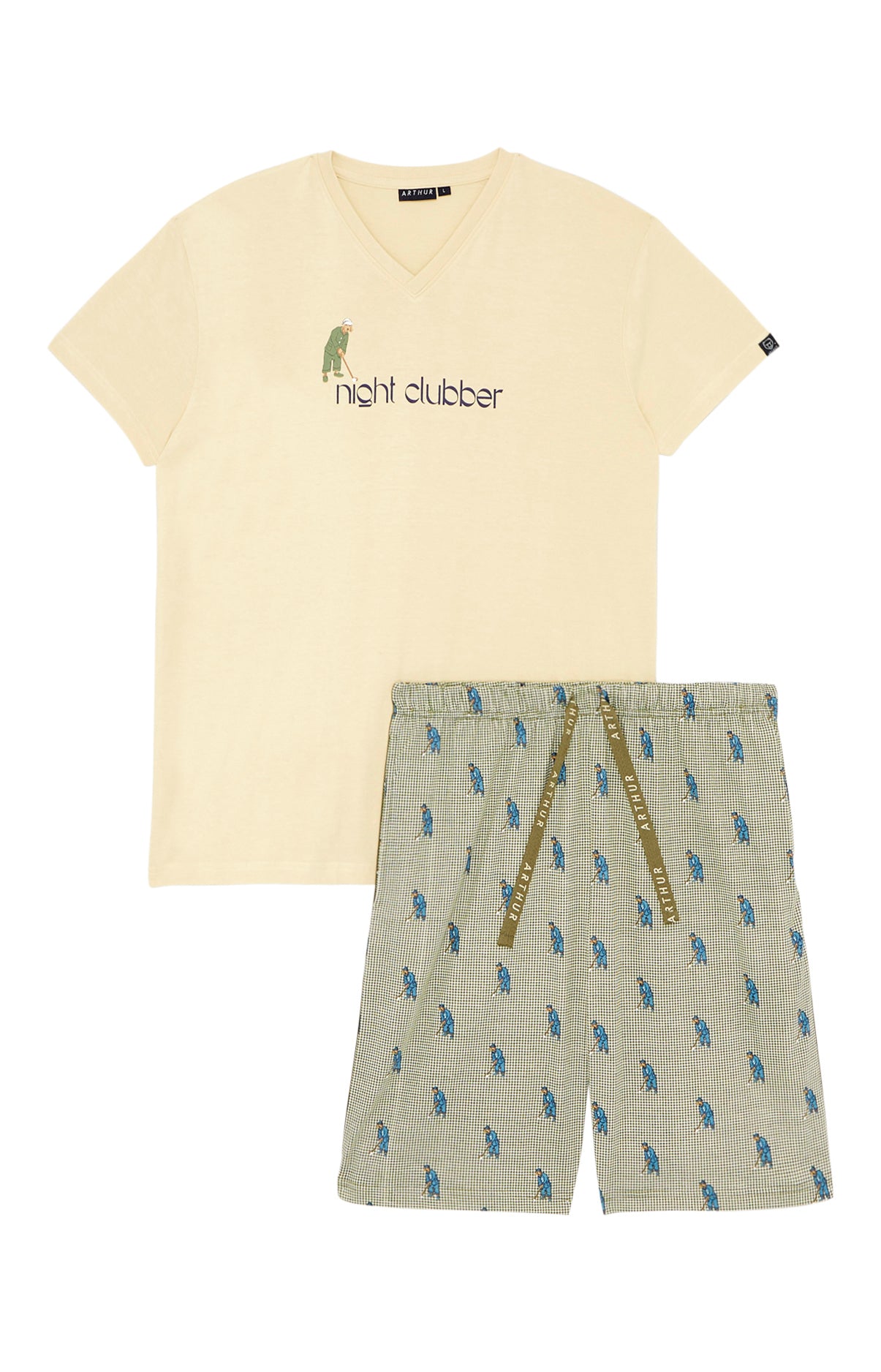 arthur-bob-night-clubber-pyjashort-bio-kaki-l image 3