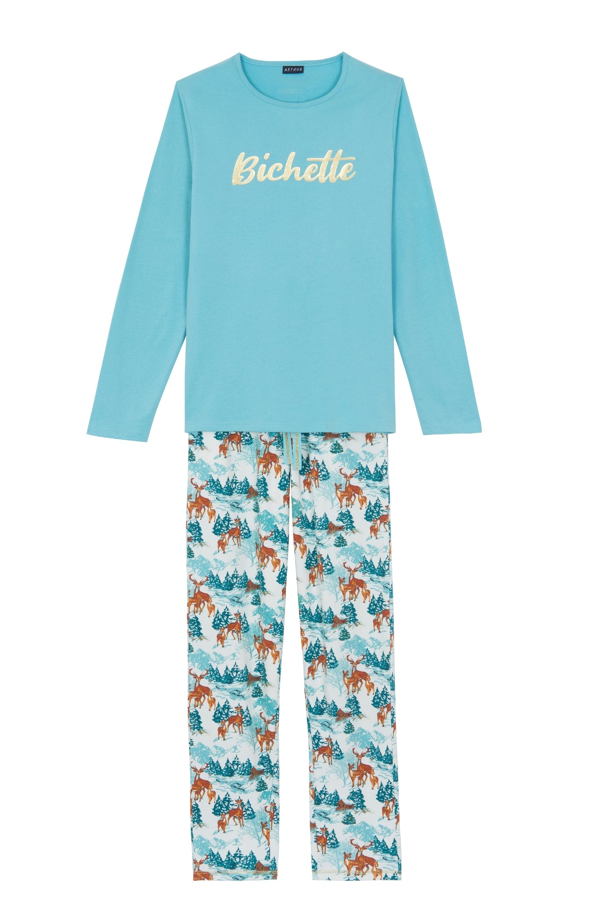 arthur-bob-faon-des-neiges-pyjama-femme-blanc-coton-bio image 5
