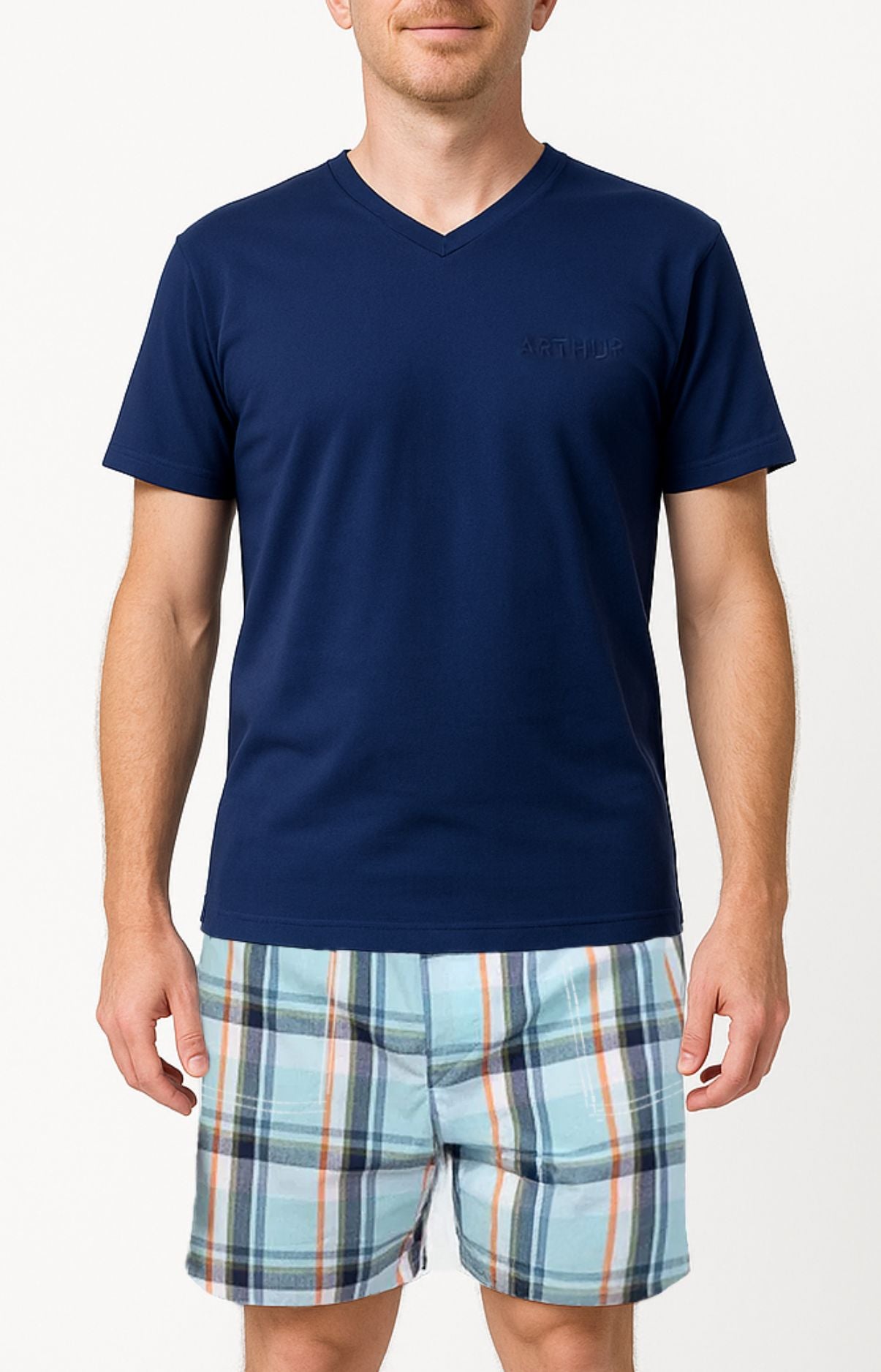 arthur-bob-britain-pyjashort-coton-bleu image 1