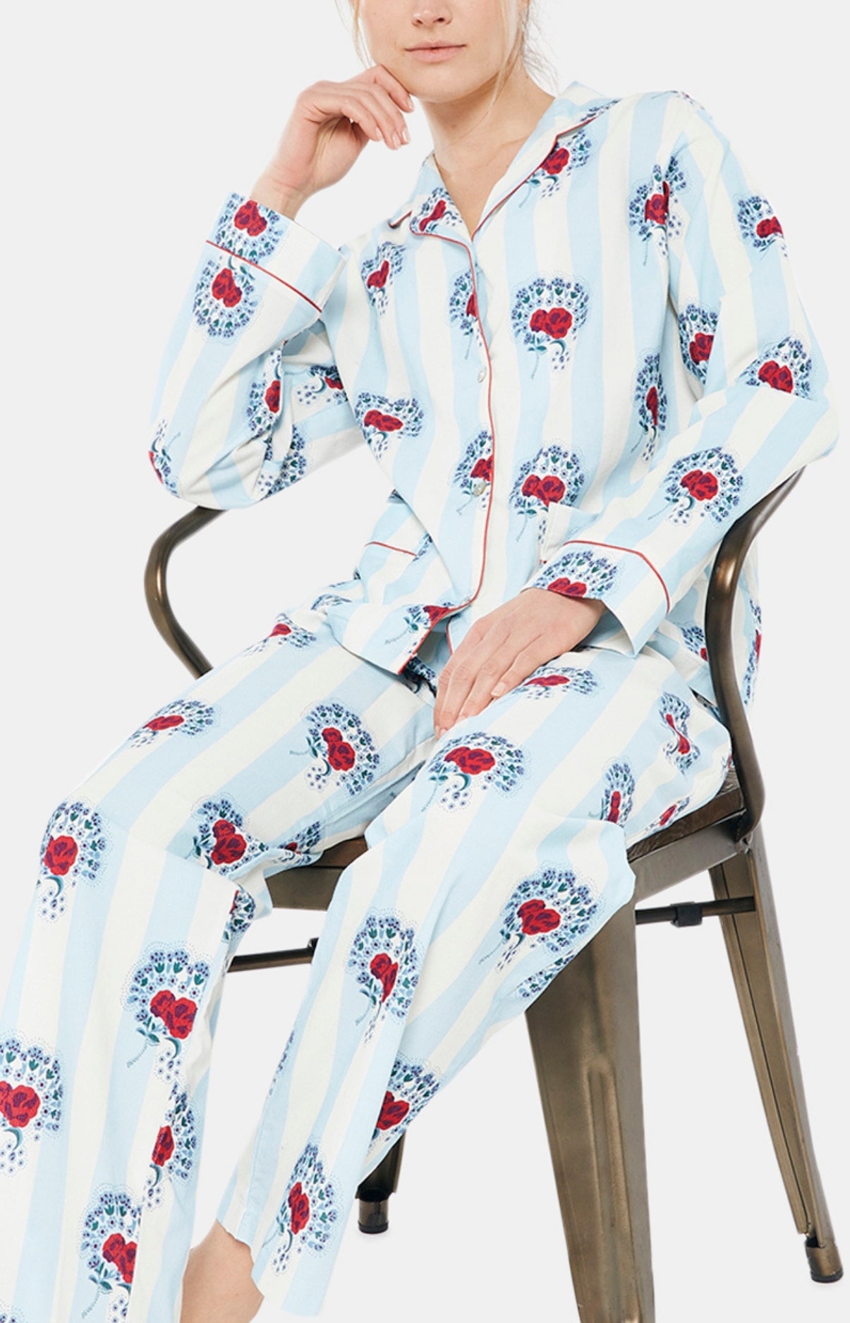 arthur-bob-suzanne-pyjama-boutonn-coton-bio-ciel image 2