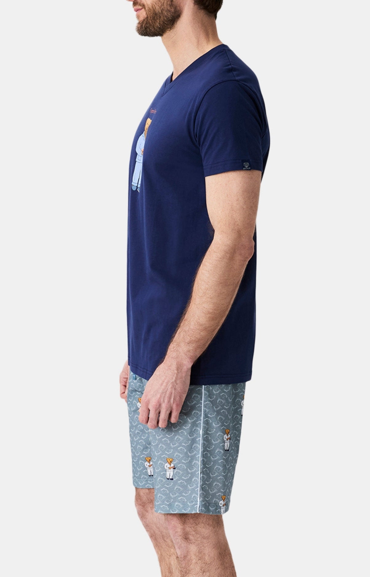 arthur-bob-esprit-livre-pyjashort-homme-gris-coton-bio image 5