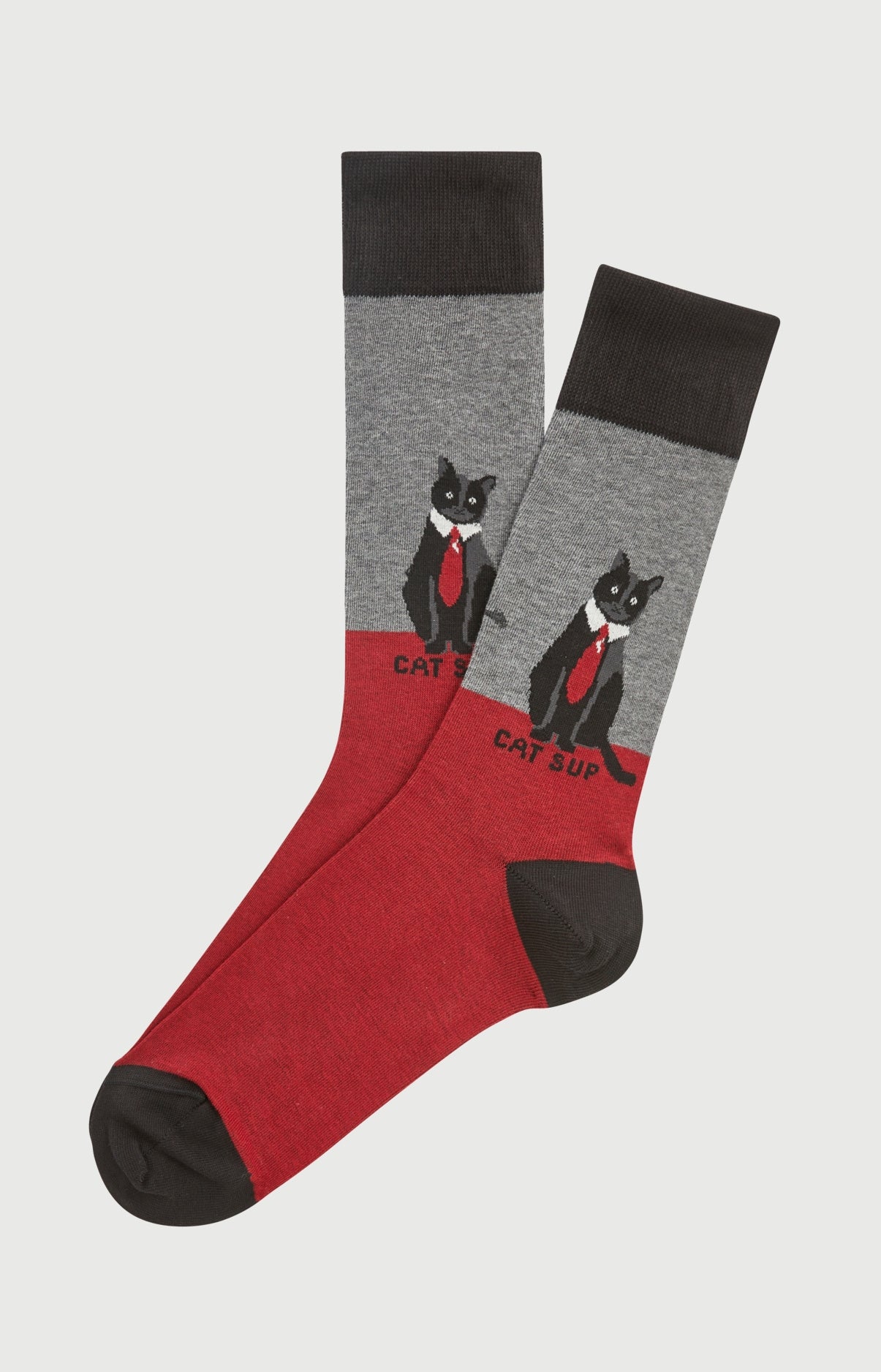 arthur-bob-chaussettes-coton-cat-sup-gris-40-46-coton-bio image 1