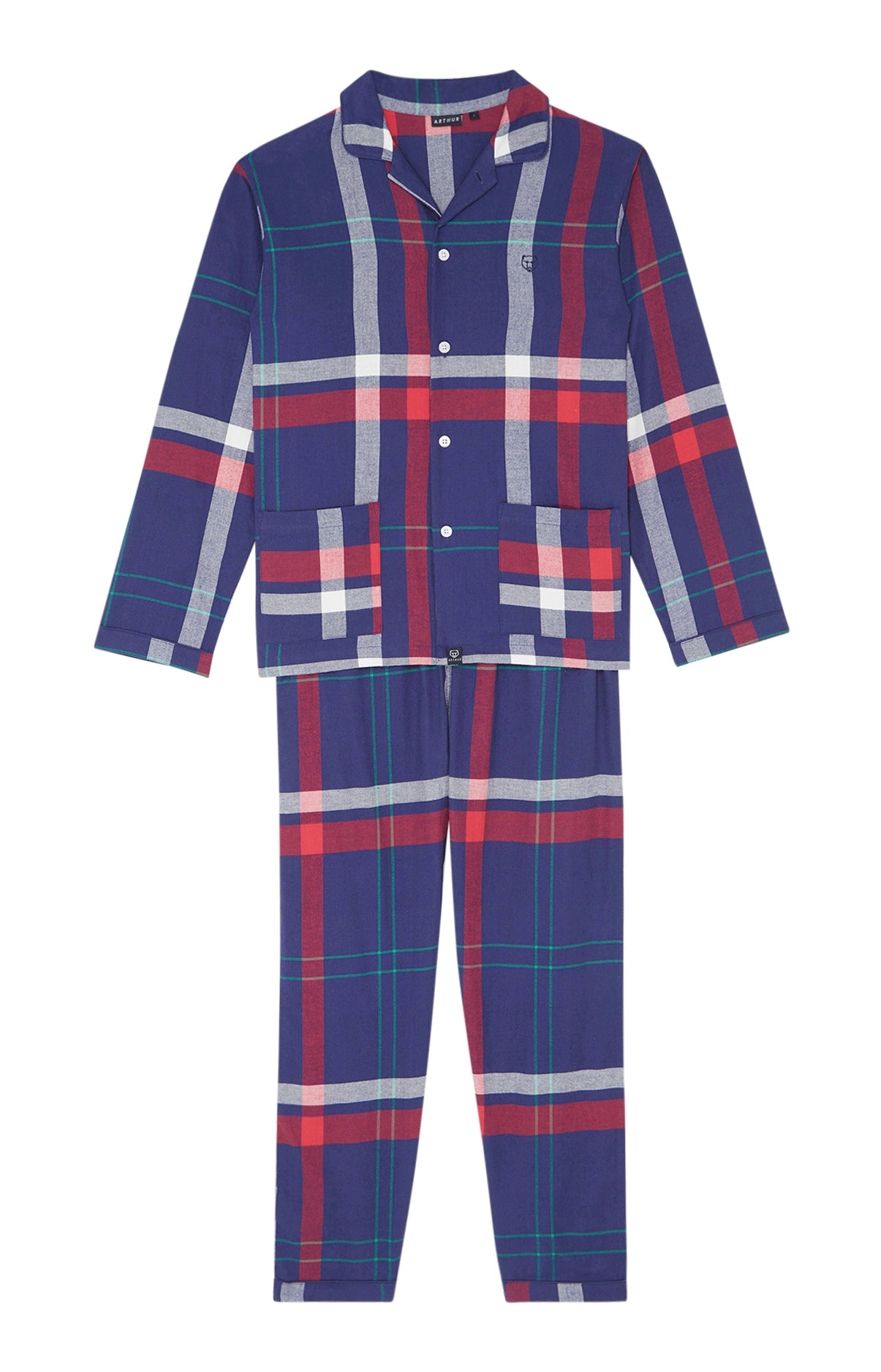 arthur-bob-pyjama-bouton-hugo-carreaux-marine-l image 3