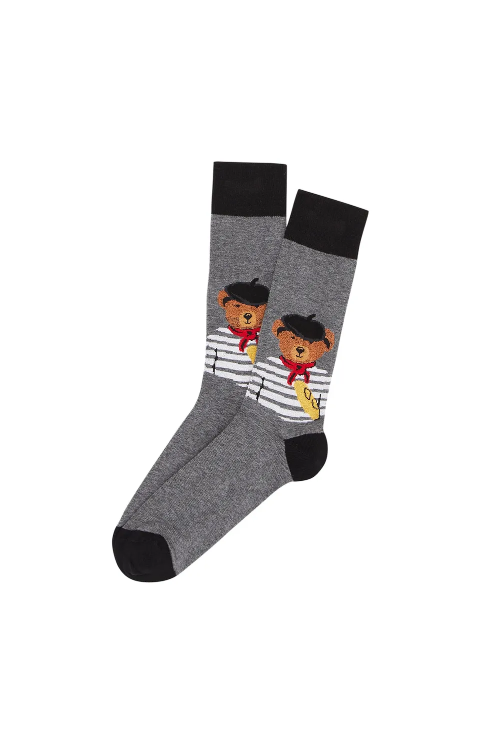 arthur-bob-teddy-in-paris-chaussettes-homme-gris-coton-bio image 1