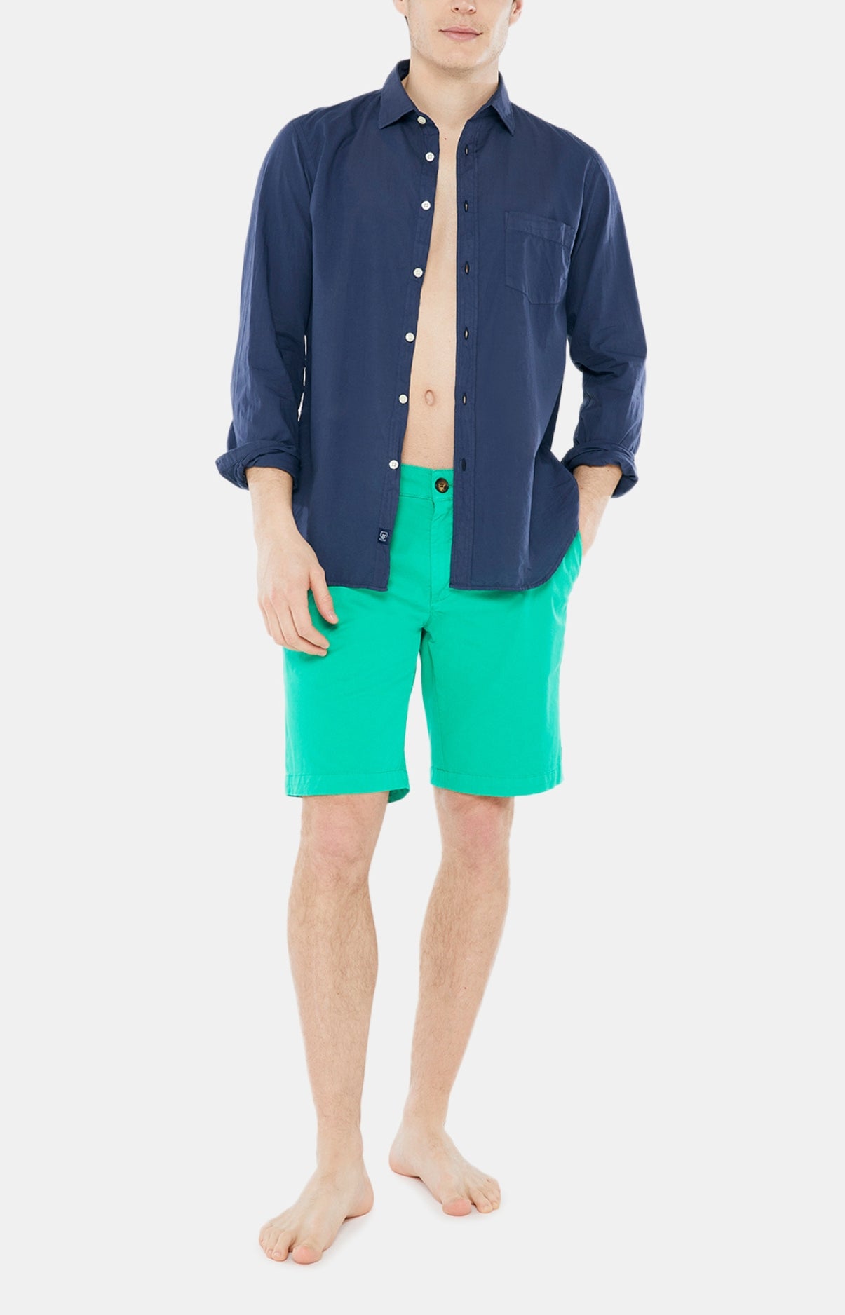 arthur-bob-bermuda-uni-vert-homme-m-gabardine-coton image 1