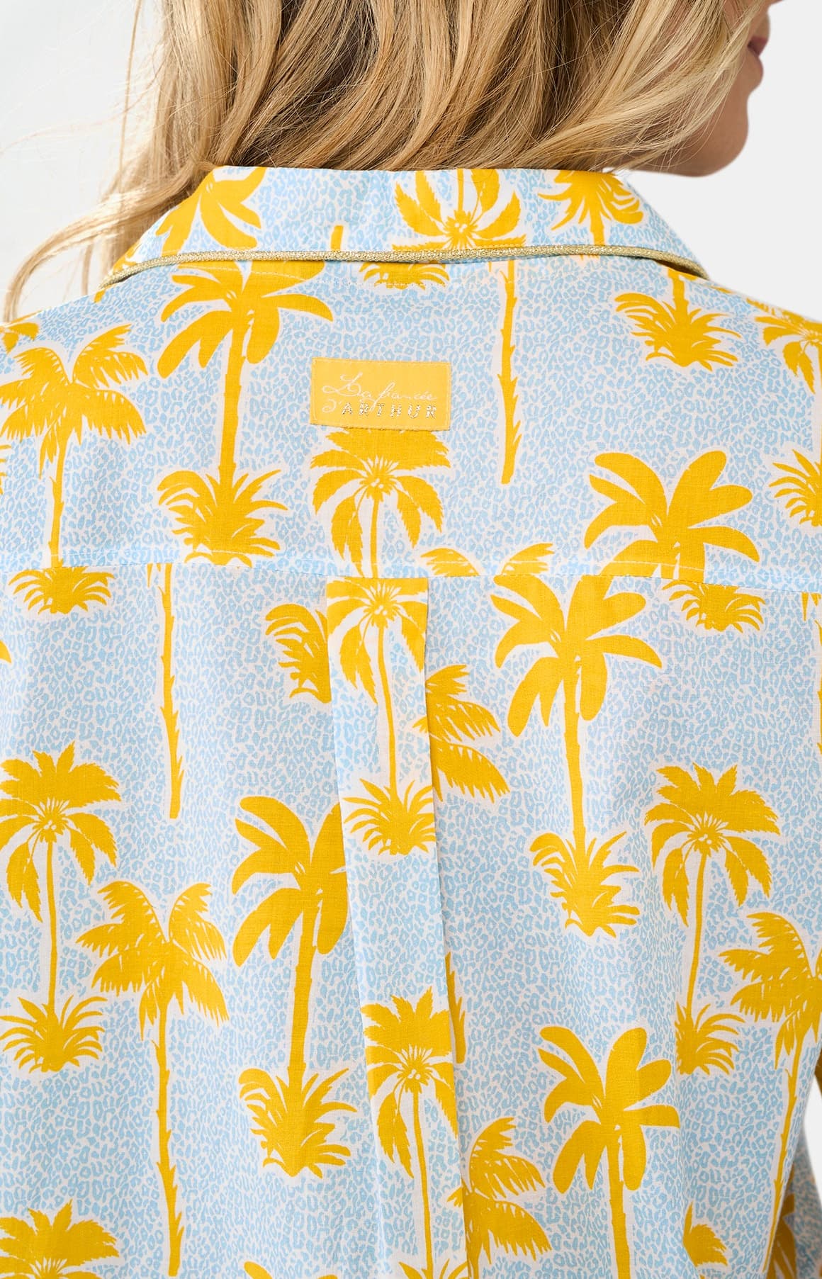 arthur-bob-pyjashort-palmier-pyjama-femme-jaune-bio image 7
