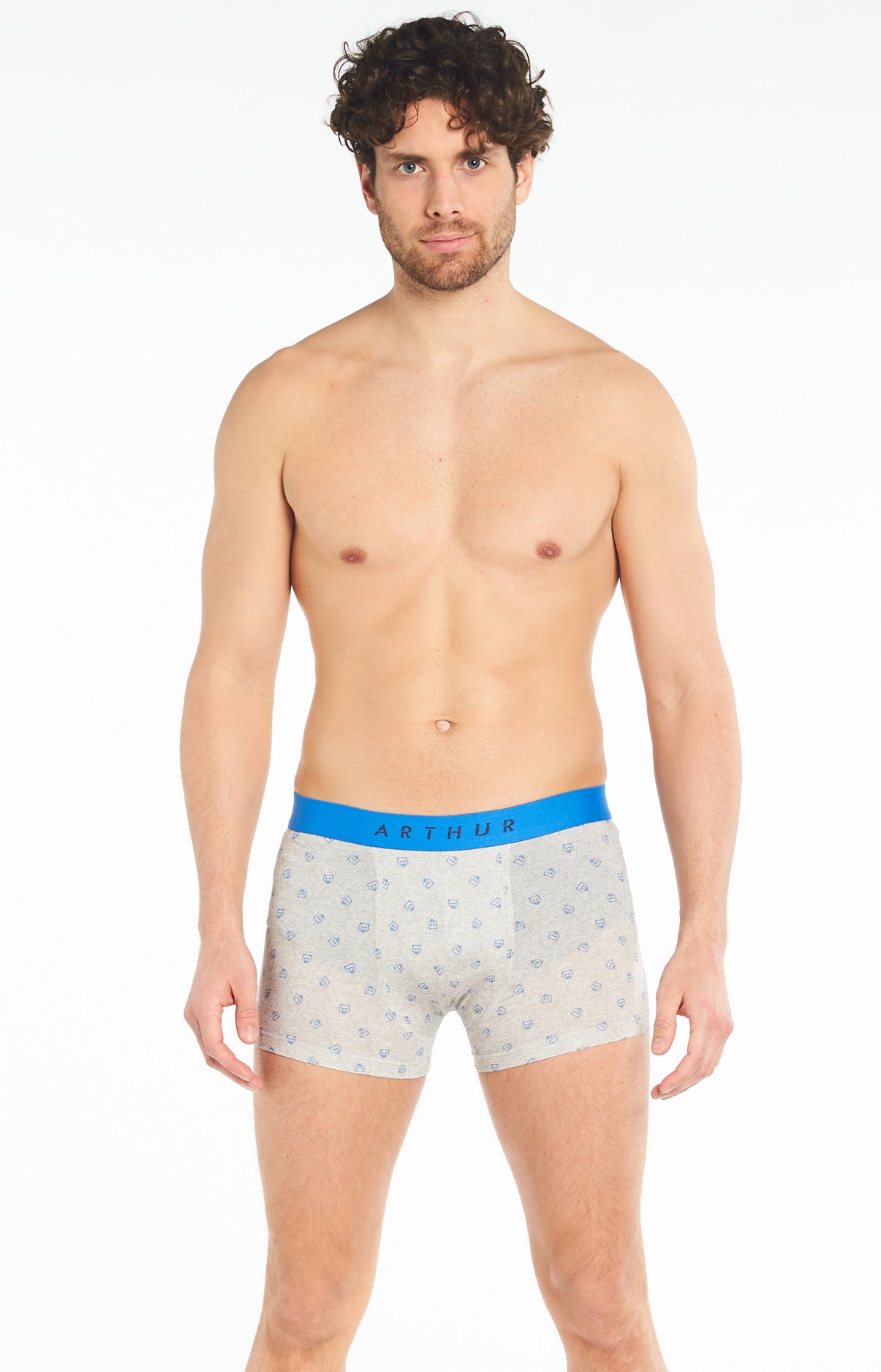 arthur-bob-boxer-logo-gris-coton-bio-homme image 2