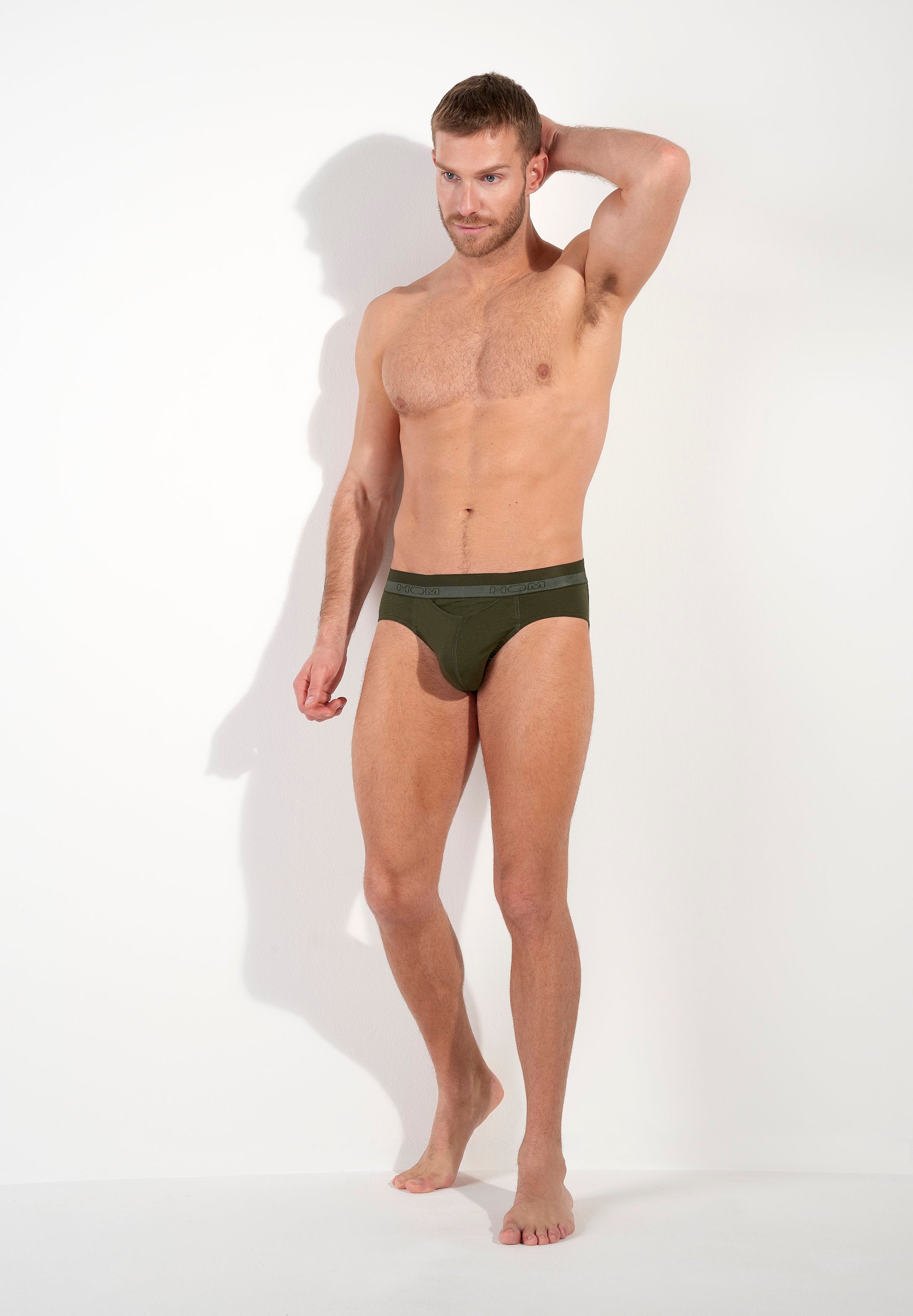 hom-ho1-slip-homme-modal-coton-kaki-fonc image 4