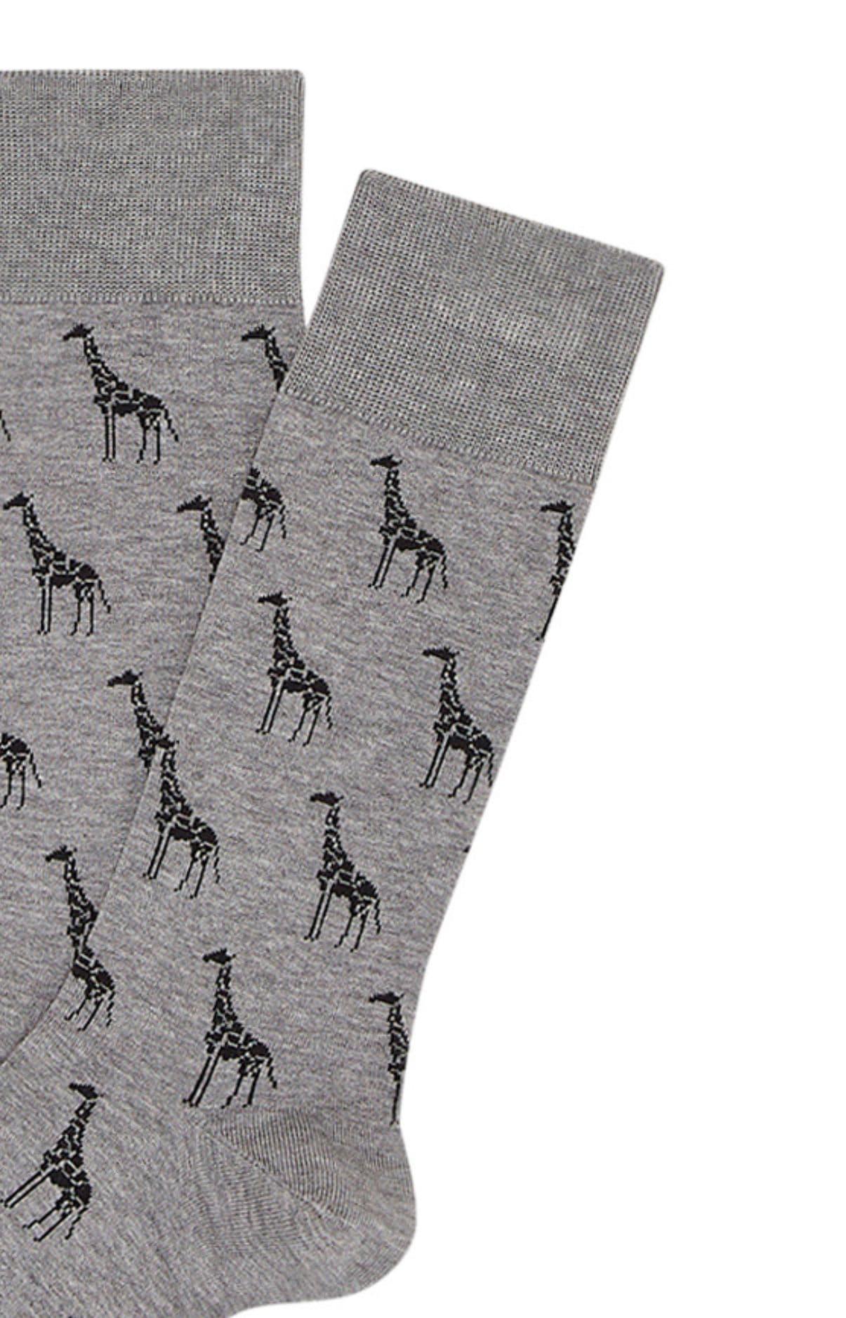 arthur-bob-girafe-chaussettes-homme-gris-fil-d-cosse image 2