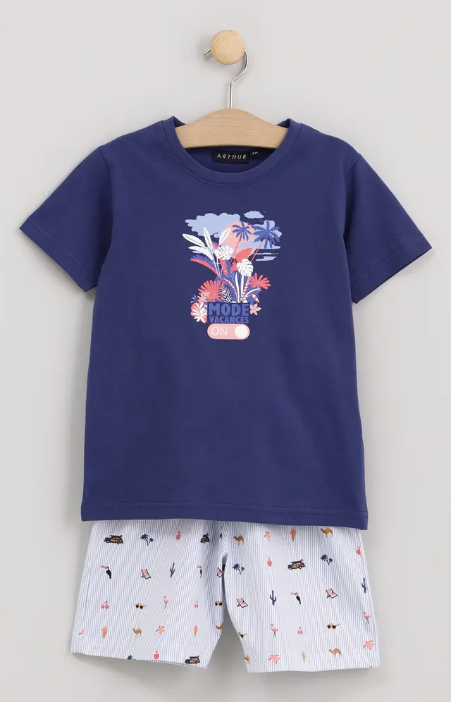arthur-bob-pyjashort-enfant-ciel-coton-mode-vacances image 1