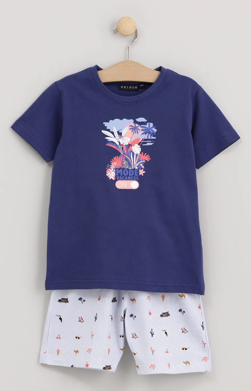 arthur-bob-pyjashort-enfant-ciel-coton-mode-vacances image 1