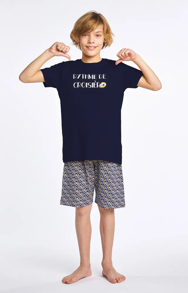arthur-bob-bou-e-marine-pyjashort-gar-on-coton-bio image 1