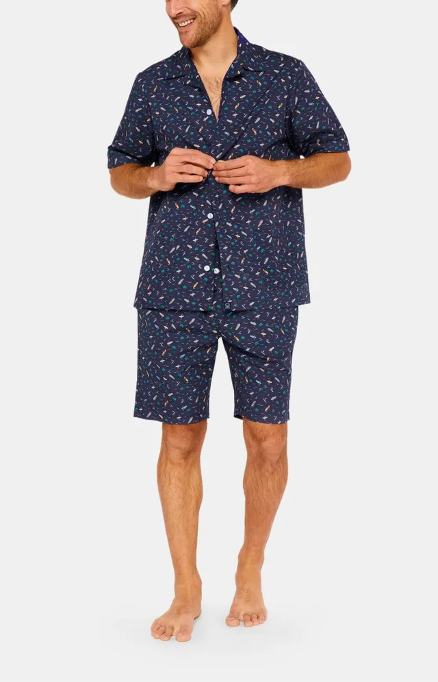 arthur-bob-pyjama-court-boutonn-coton-bio-marine-california image 1