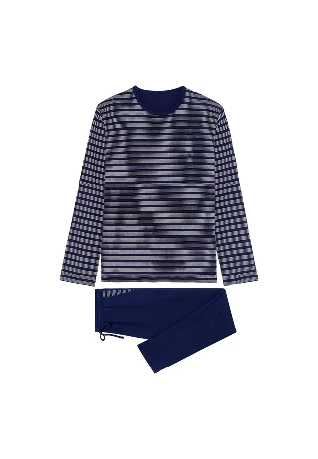 hom-modal-comfort-freedom-pyjama-homme-ray-coton image 1
