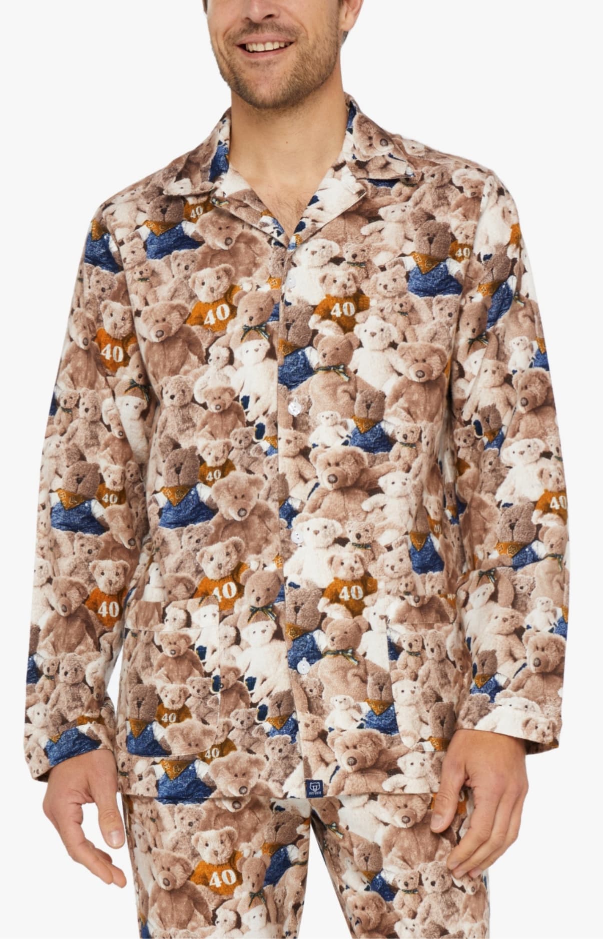 arthur-bob-teddy-40-ans-pyjama-noisette-pilou-coton image 2