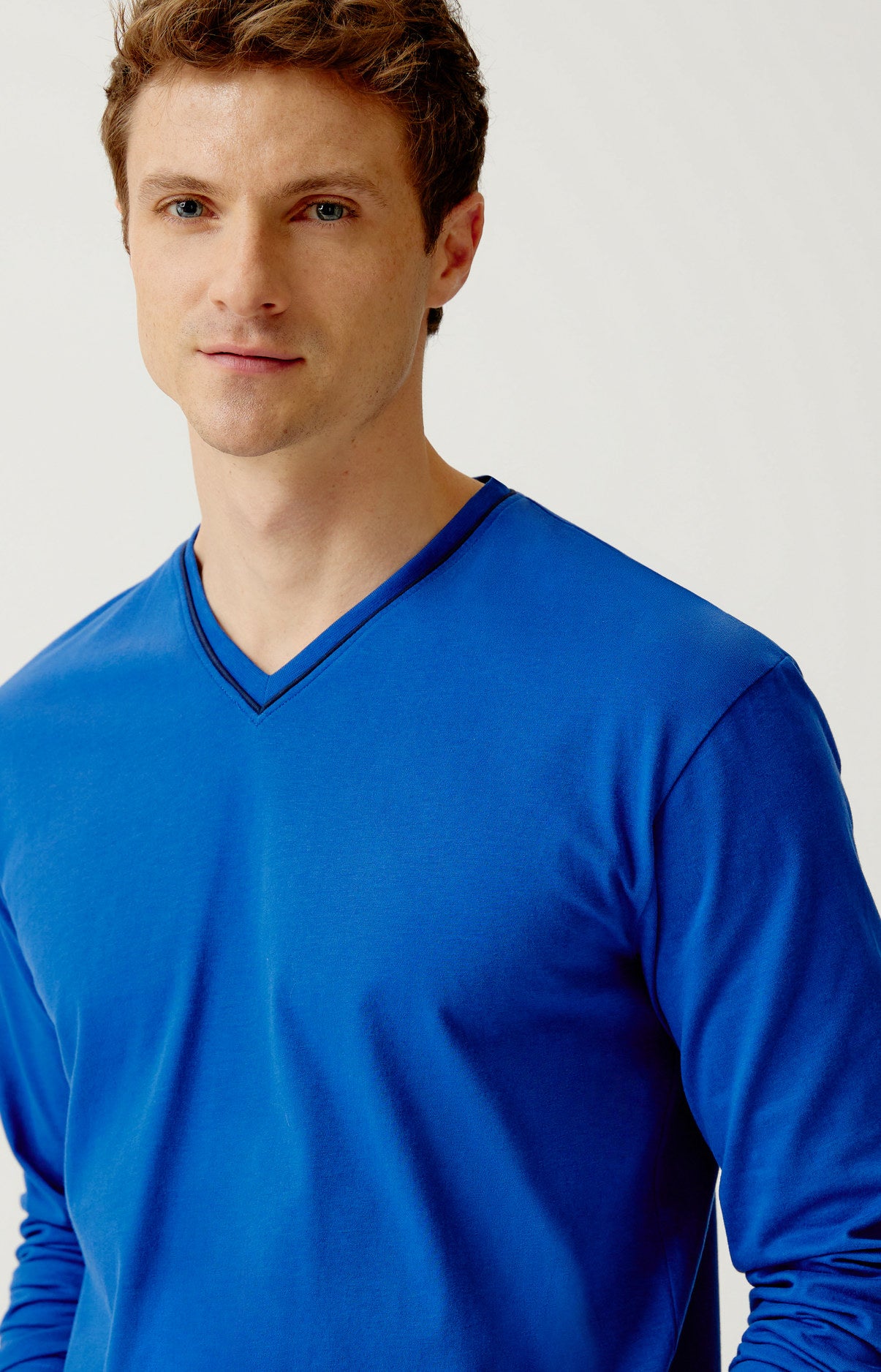 arthur-bob-windsor-pyjama-long-homme-coton-bio-marine image 2