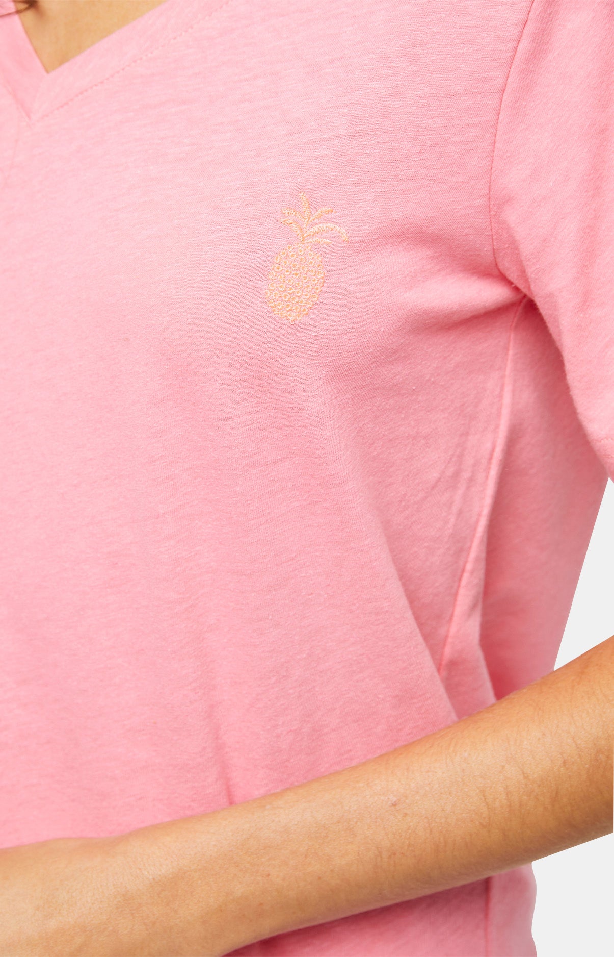 arthur-bob-tee-shirt-femme-candy-rose-coton-bio-col-v image 4