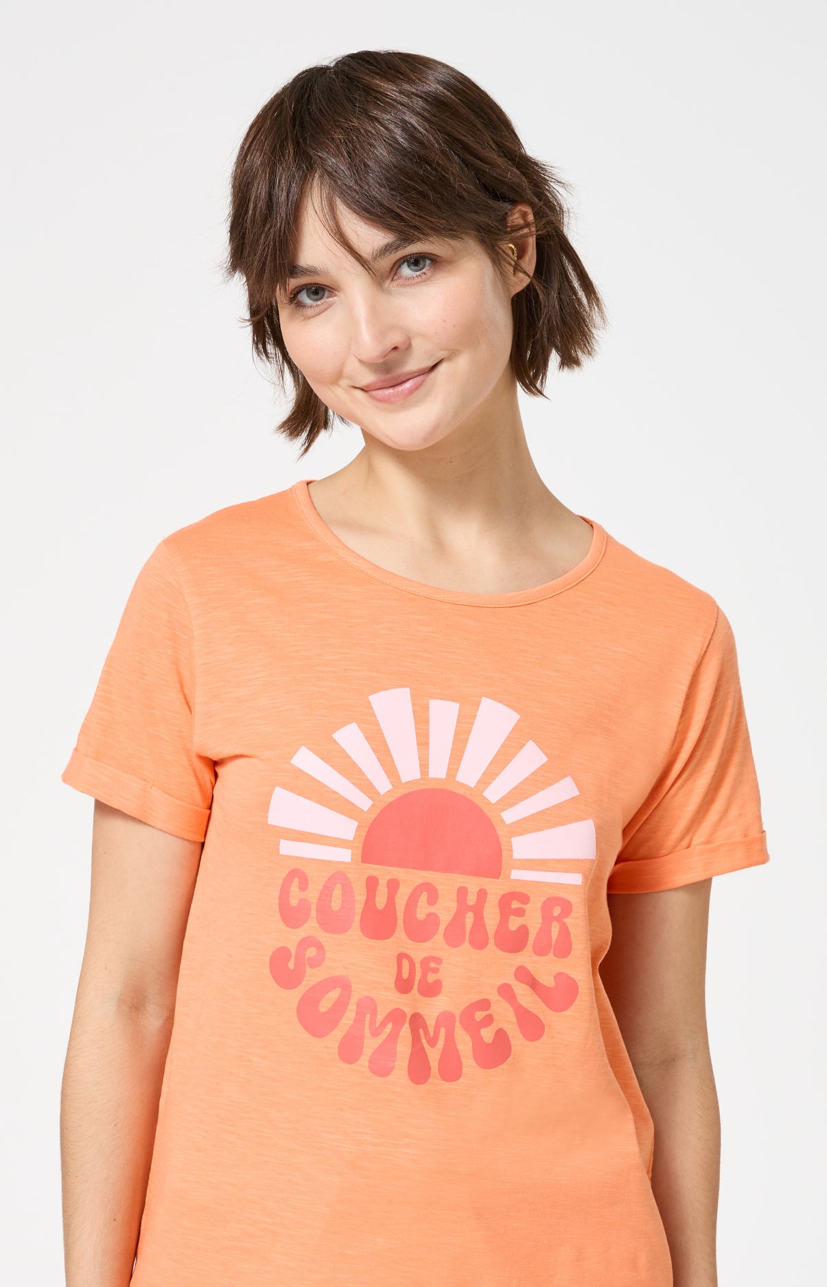 arthur-bob-coucher-de-sommeil-pyjama-abricot-coton-bio image 2