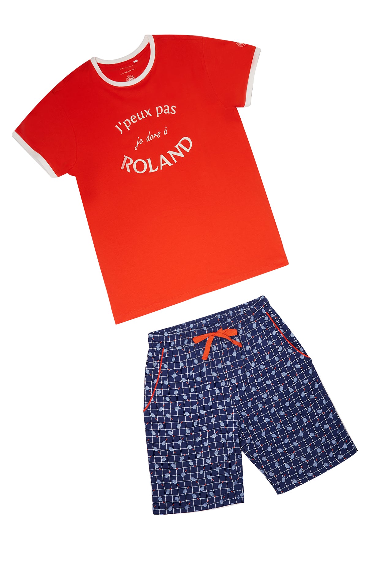 arthur-bob-roland-garros-pyjashort-homme-coton-marine image 3