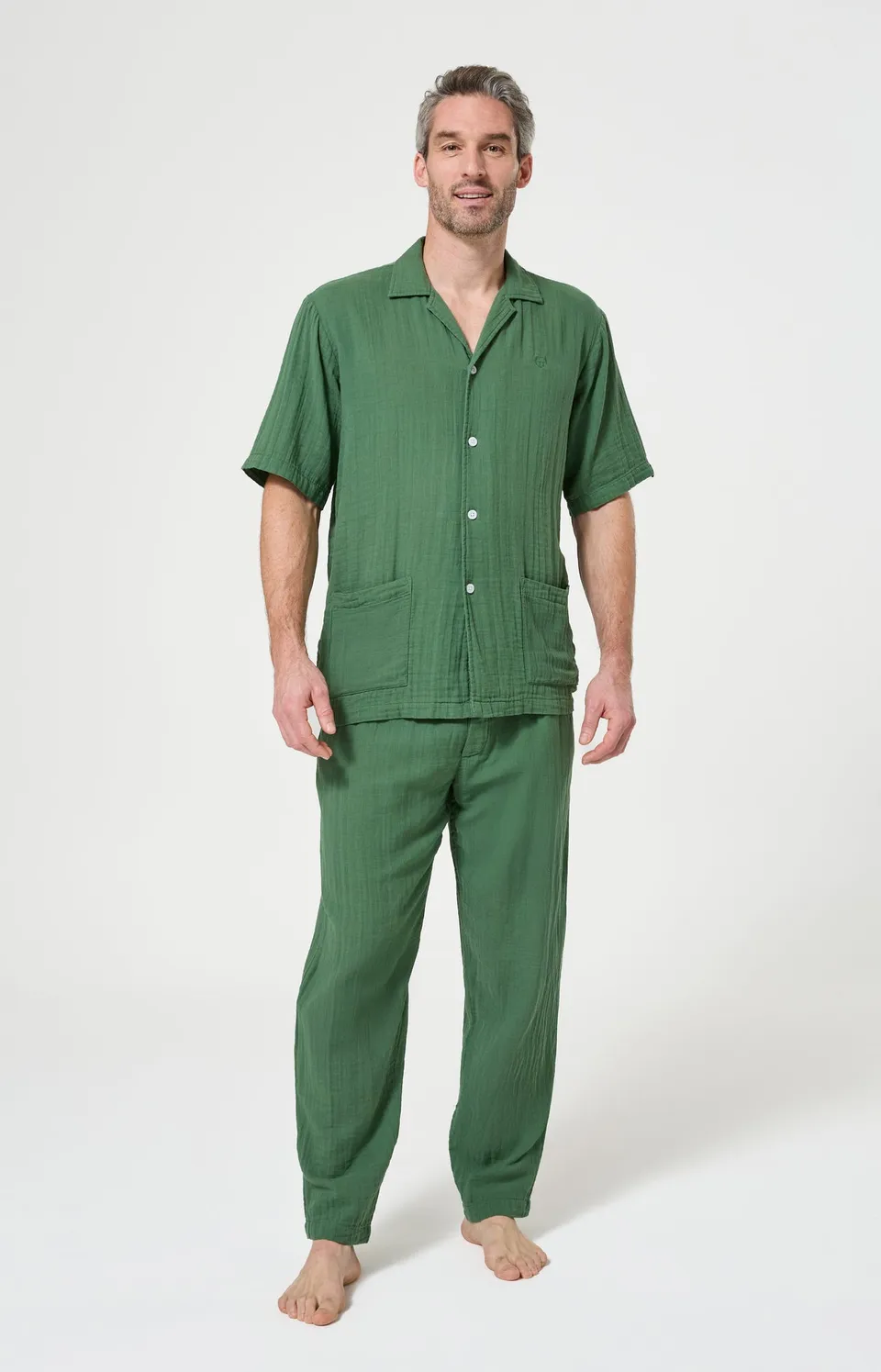 arthur-bob-pyjama-boutonn-gaze-coton-mousse-homme image 1