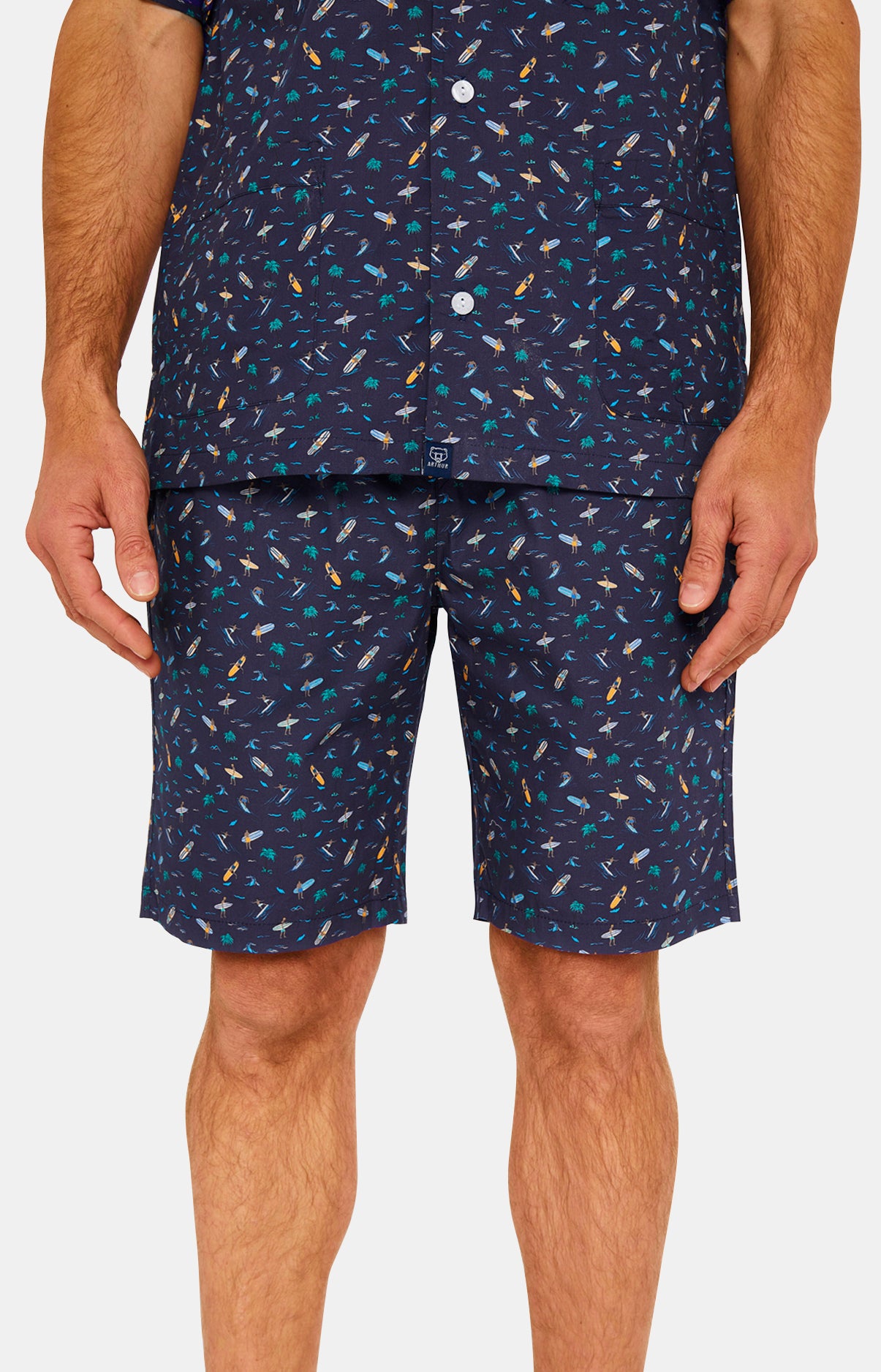 arthur-bob-pyjama-court-boutonn-coton-bio-marine-california image 5