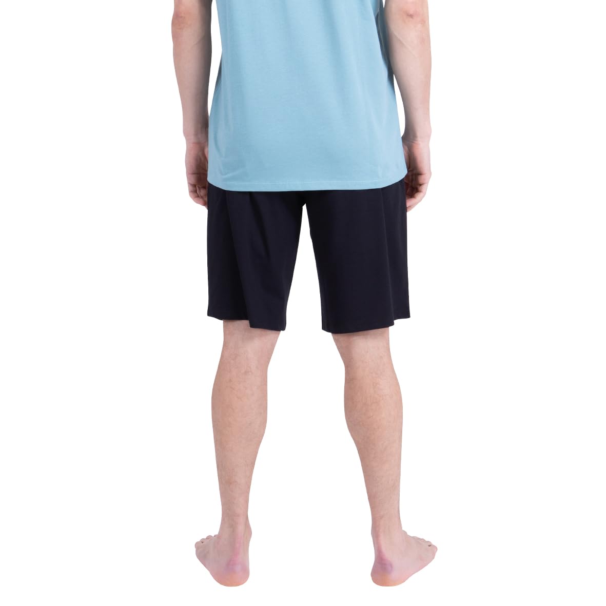 athena-ecopack-pyjama-court-homme-coton-noir-manches-courtes image 6