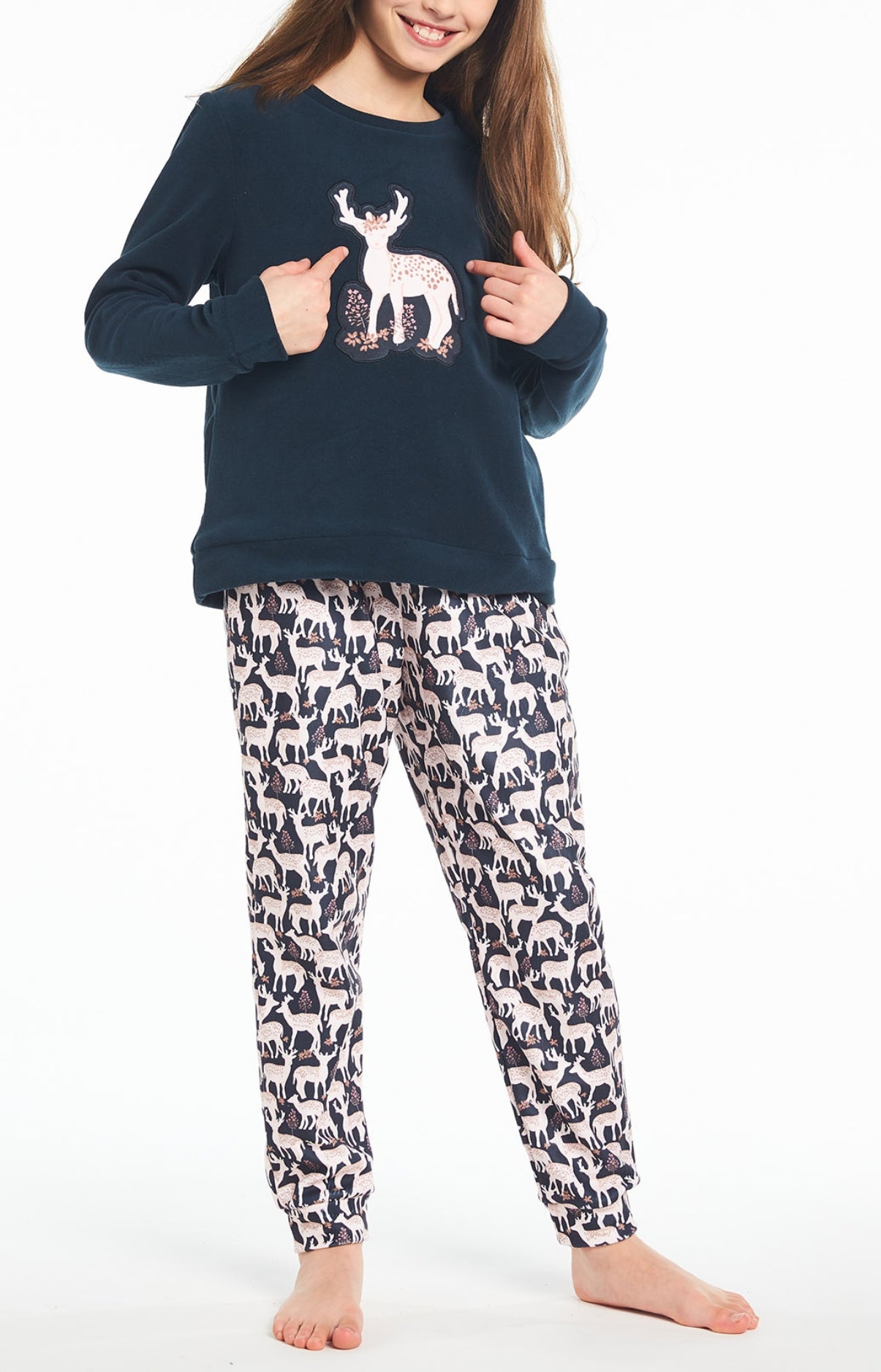 arthur-bob-biche-pyjama-fille-marine-polaire-chaud image 4