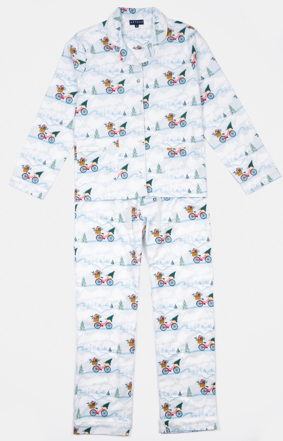 arthur-bob-no-l-pyjama-boutonn-femme-blanc-flanelle-coton image 3