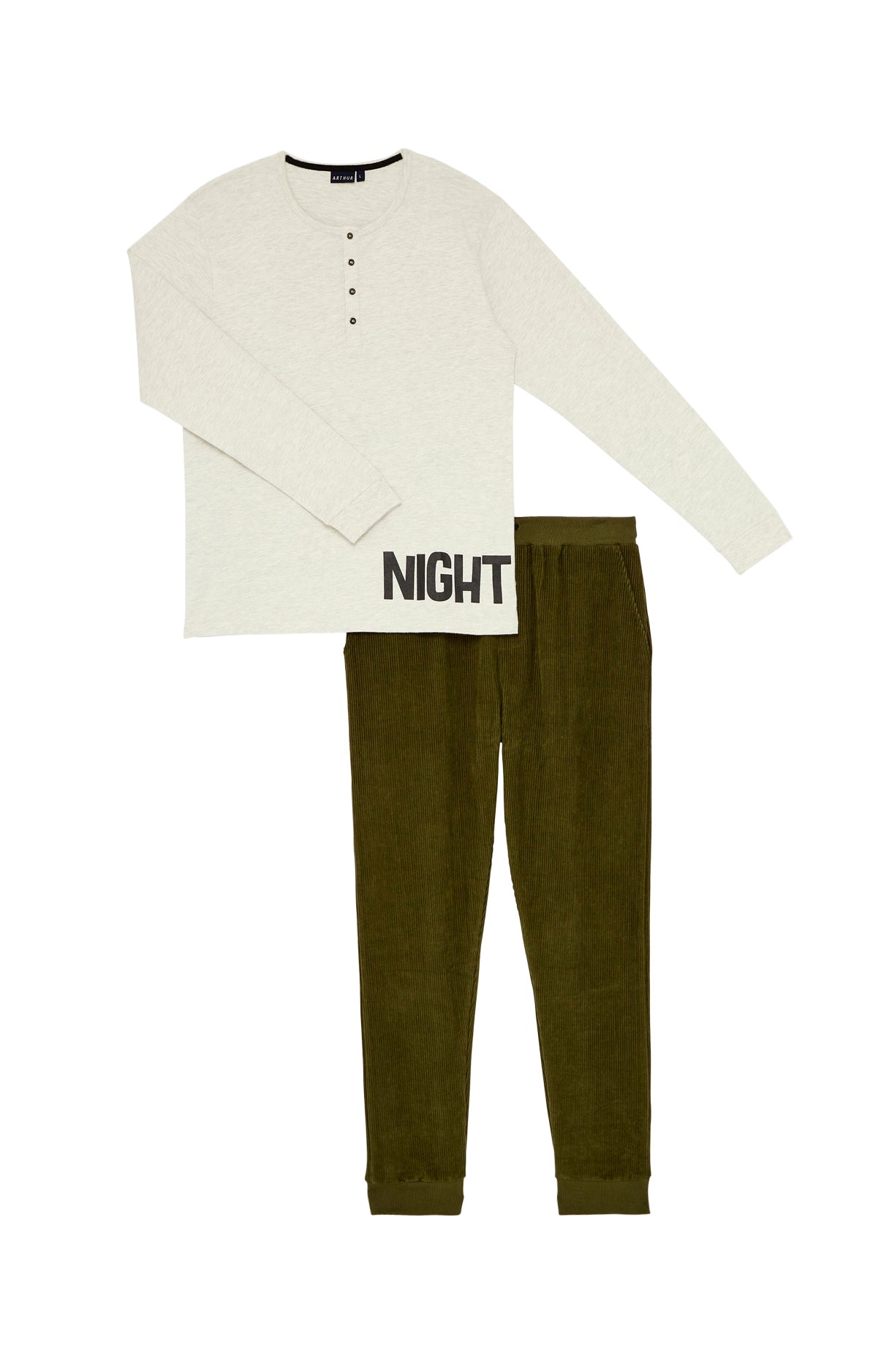 arthur-bob-night-clubber-pyjama-marine-coton-bio-manches-longues image 3
