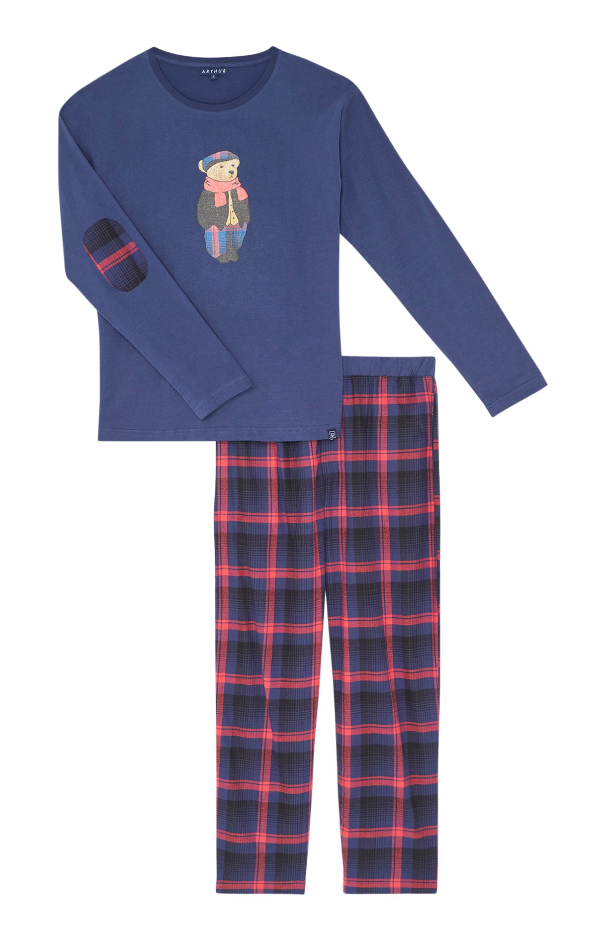 arthur-bob-pyjama-carreaux-yale-marine-coton-chaud image 3