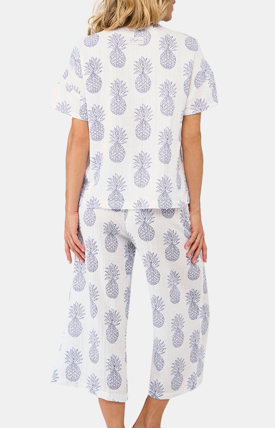arthur-bob-pyjacorsaire-gaze-coton-ananas-blanc-femme image 5