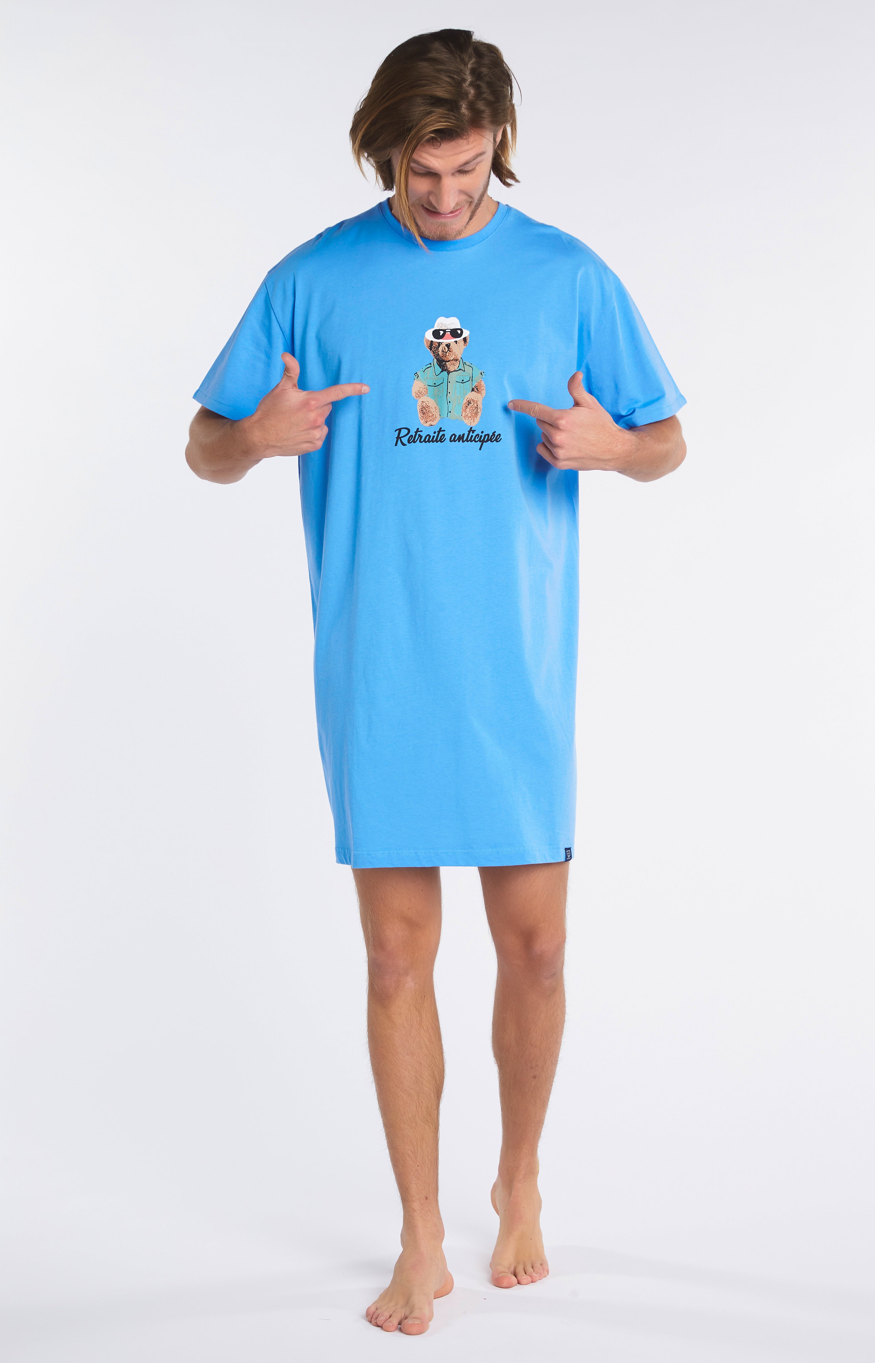 arthur-bob-teddy-maxi-tee-shirt-azur-coton image 1