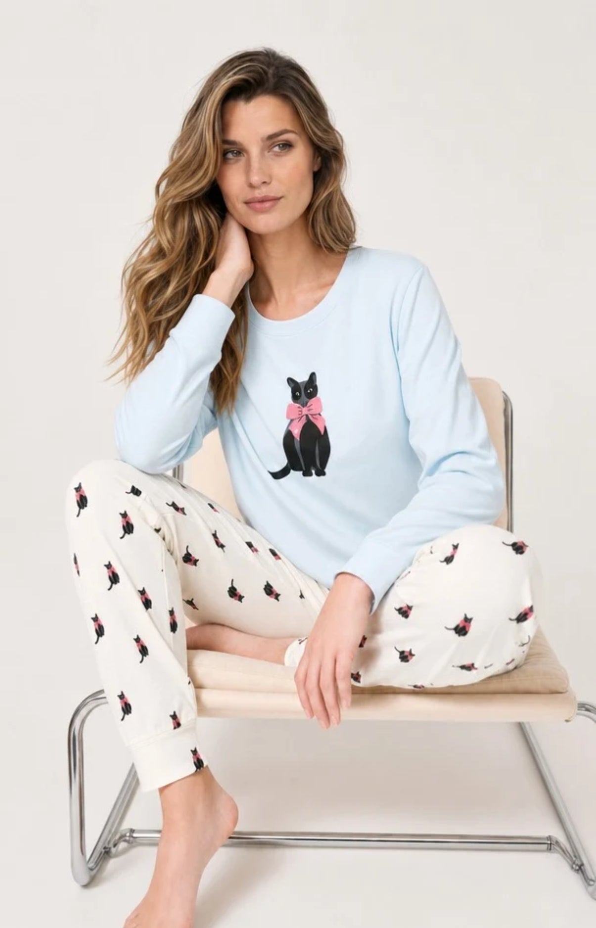 arthur-bob-kitty-pyjama-ivoire-femme-coton-bio-chat image 4
