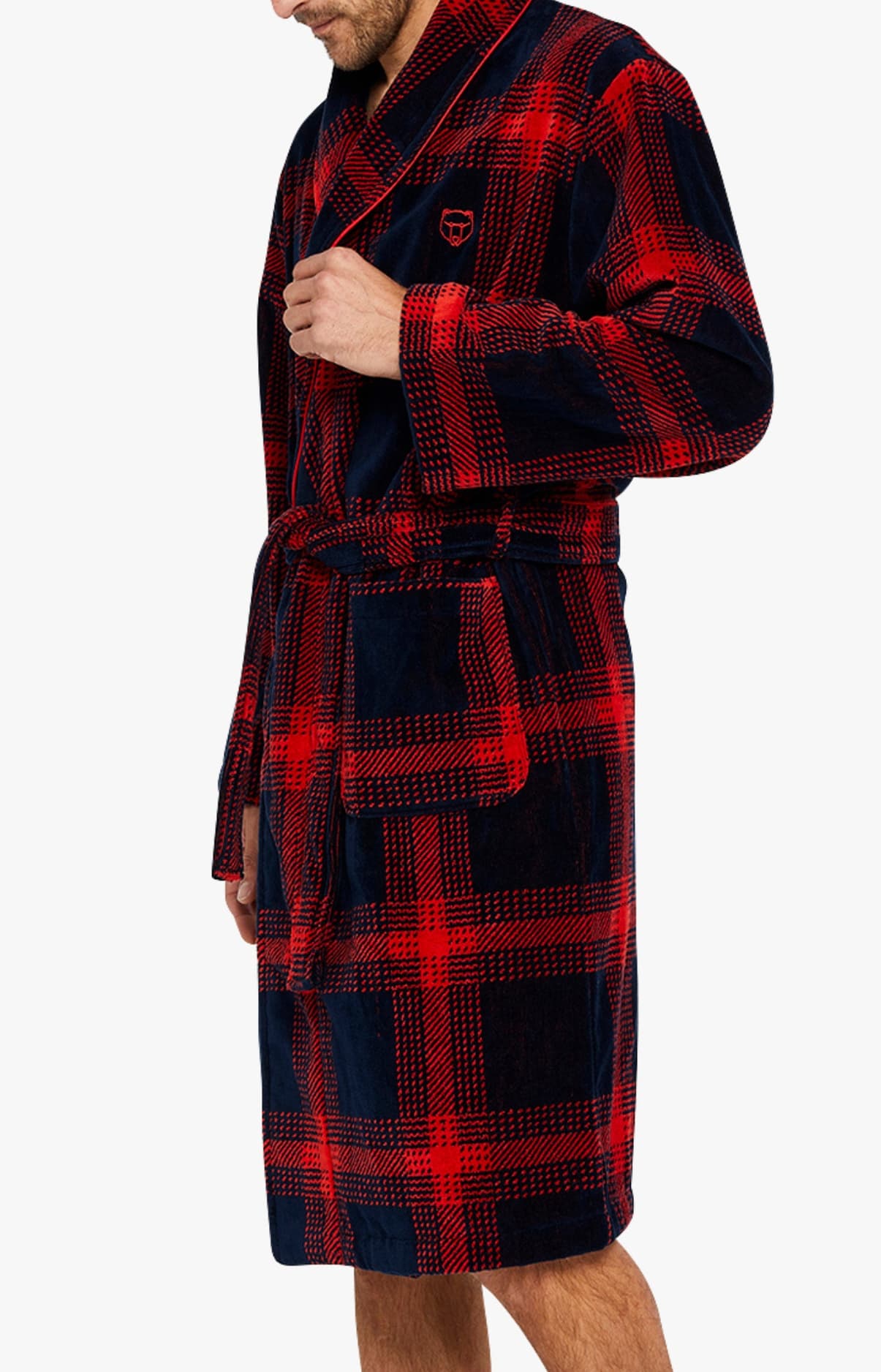 arthur-bob-on-fire-peignoir-homme-rouge-velours-coton image 5